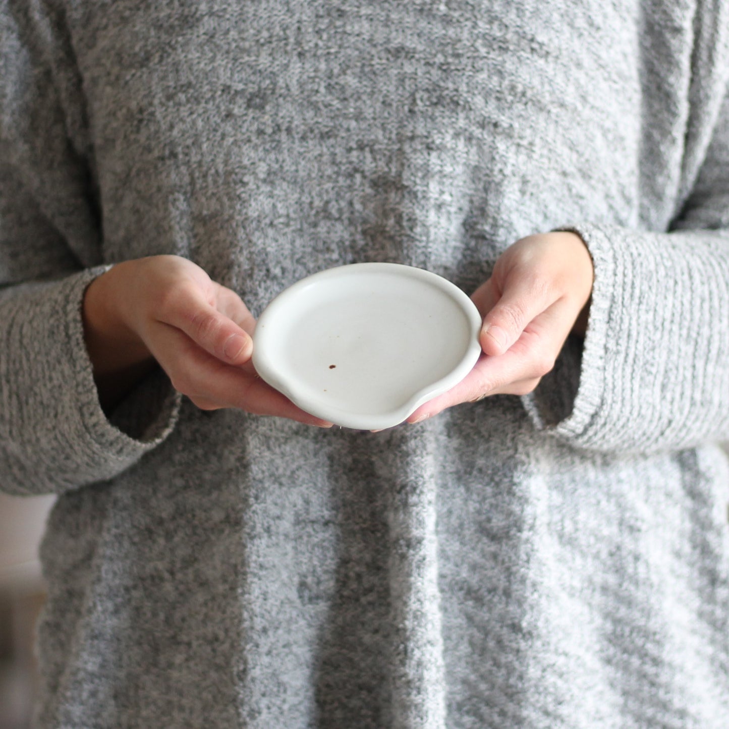 SECONDS SALE | Handmade Pottery | Spoon Rest - White image