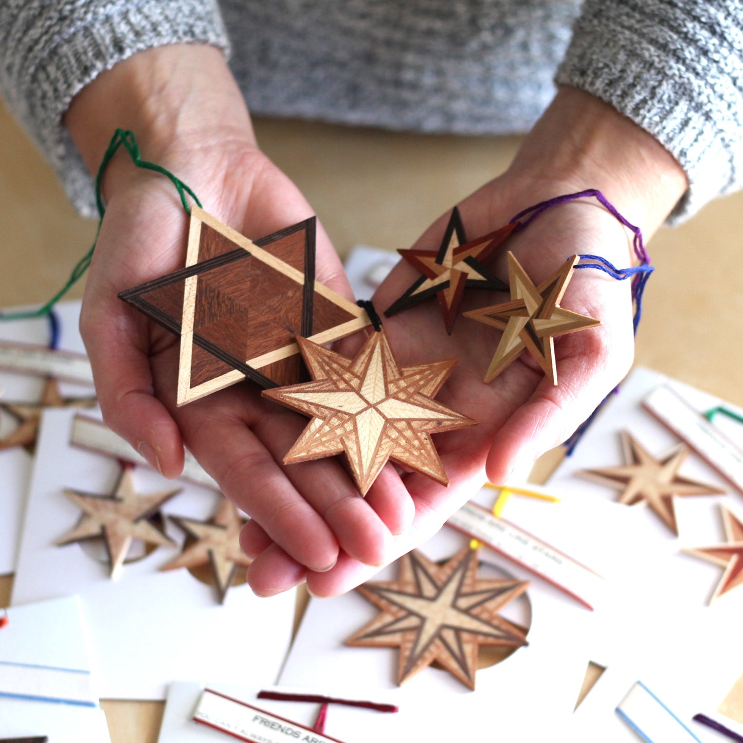 Handmade Wooden Christmas Ornaments | Star of David image 2