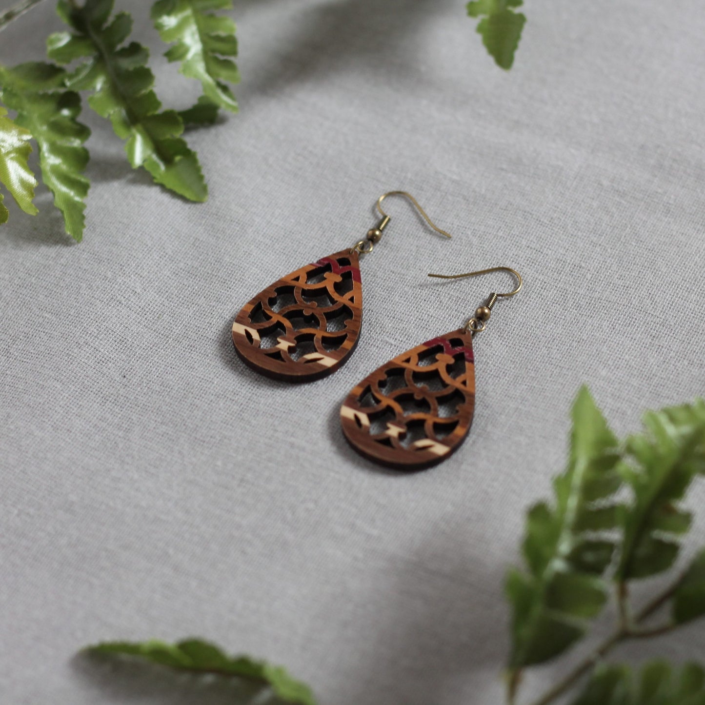 Fern Earrings - Varied Stripes $24 image
