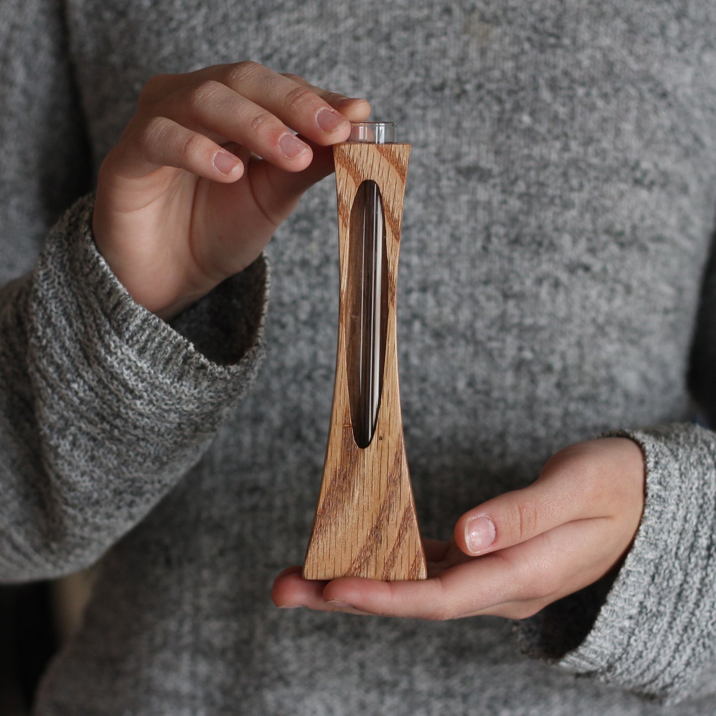 Large Wooden Bud Vase