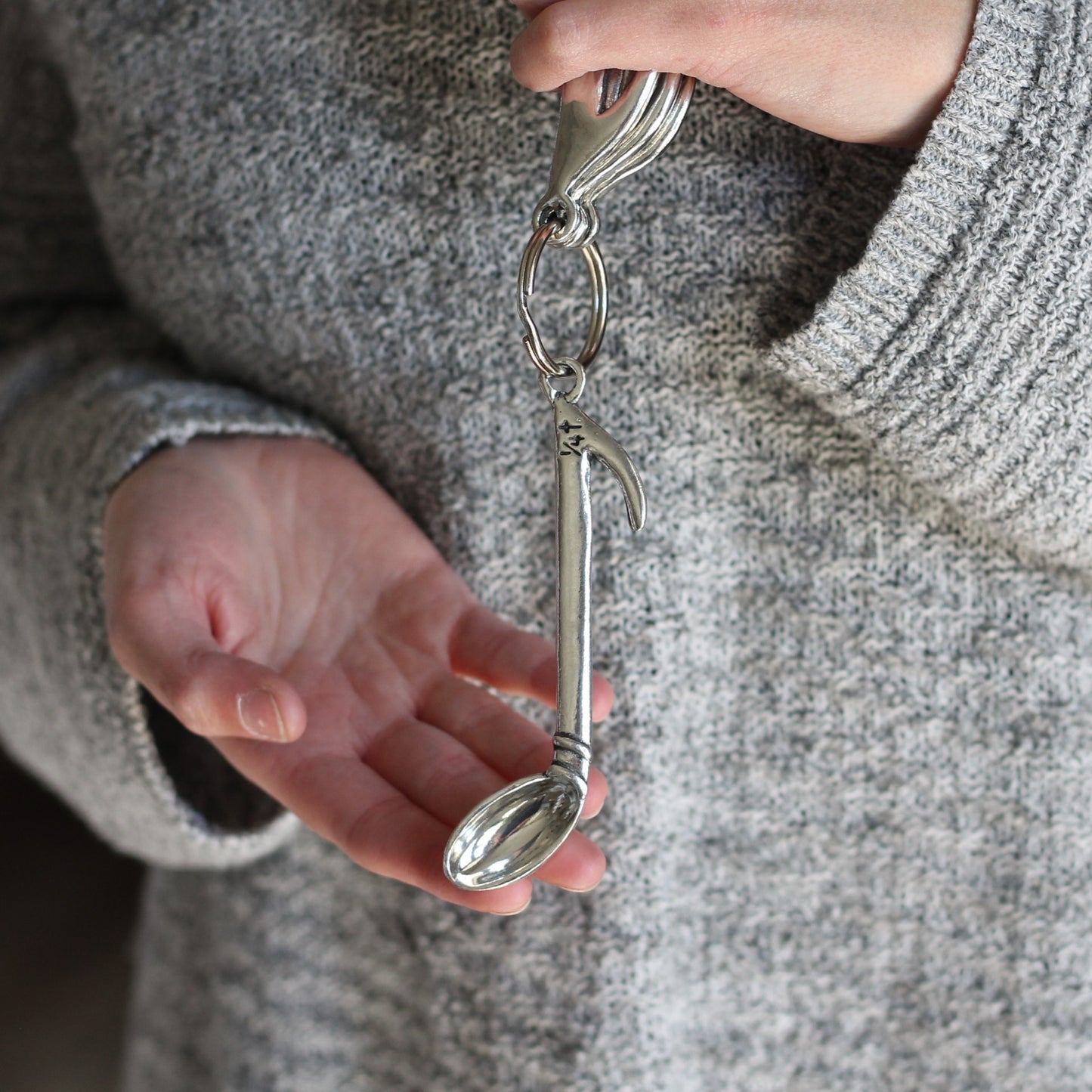 Handmade Pewter Measuring Spoons | Music Notes image 1