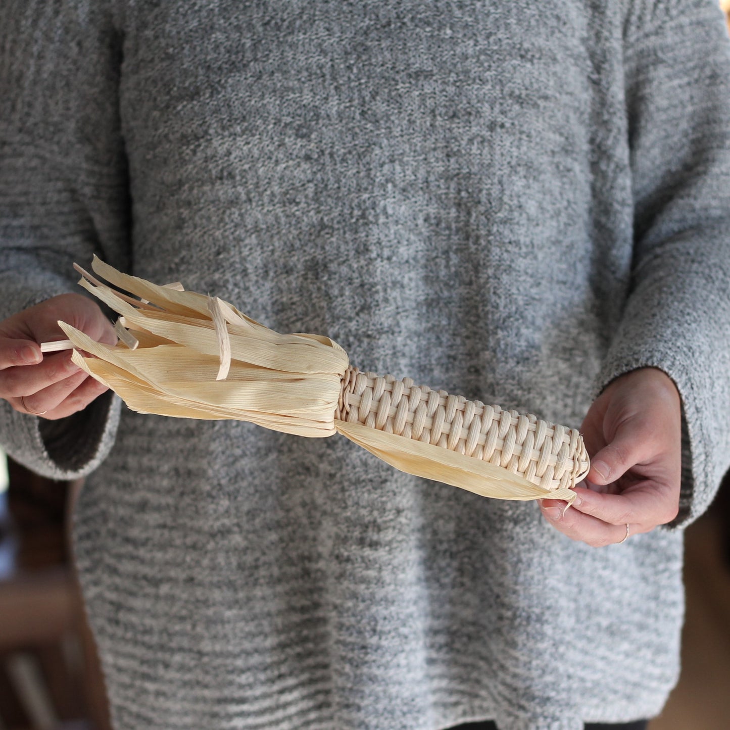 Handmade Woven Corn | Fall Décor - Large White $30 image