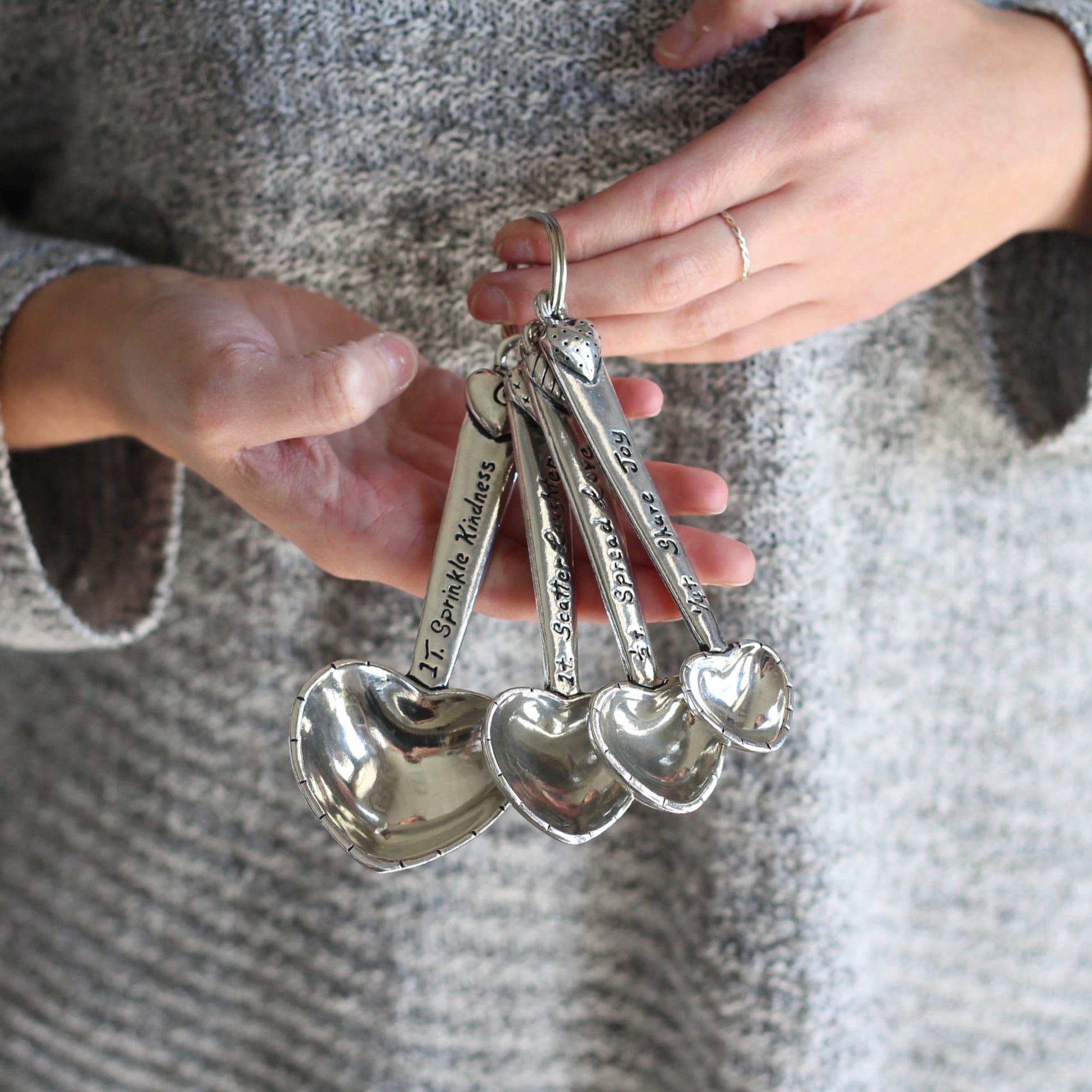 Handmade Pewter Measuring Spoons | Hearts image 5