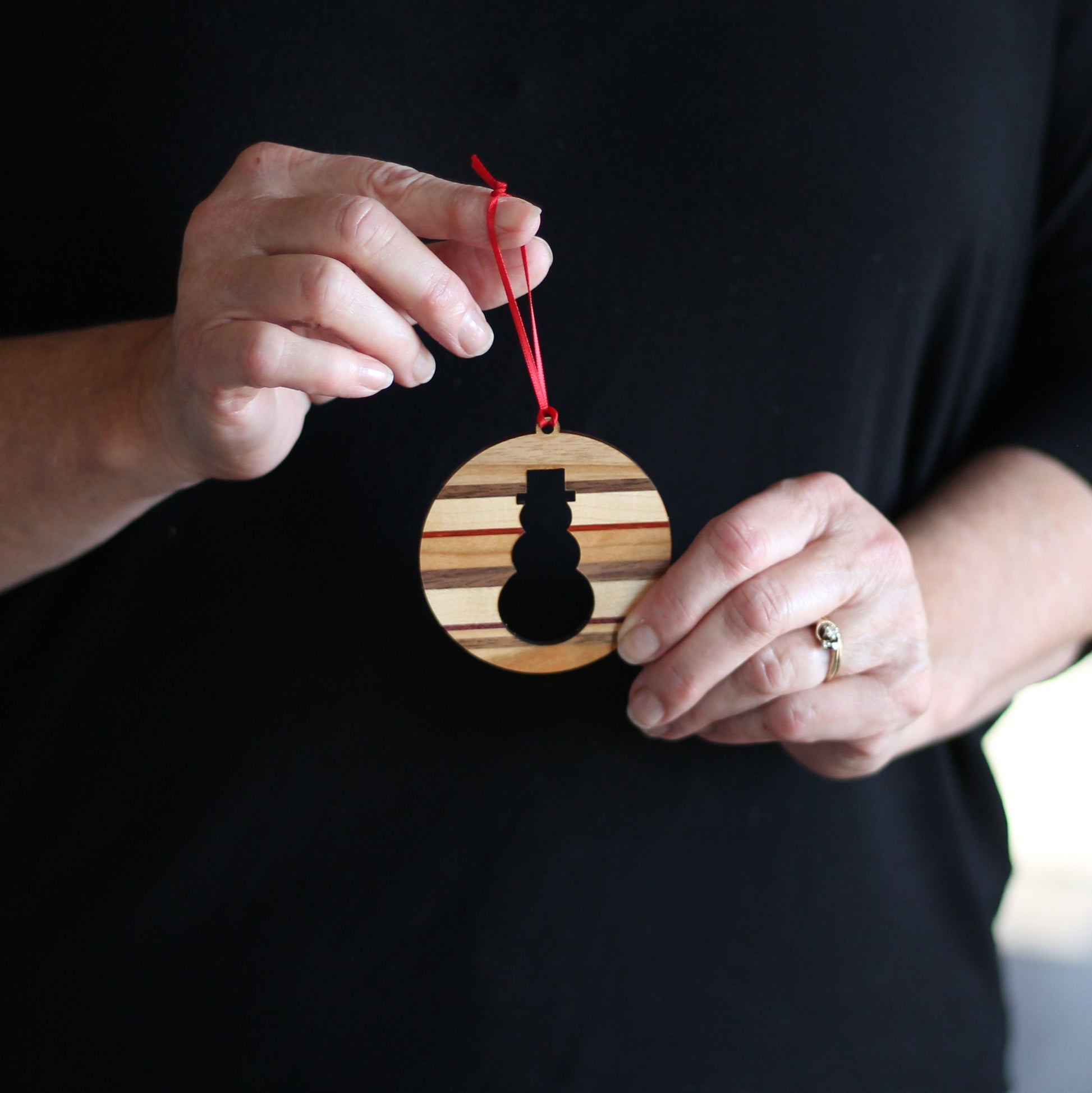 Handmade Wooden Christmas Ornaments | Snowflake, Angel, Christmas Tree, Star, Snowman, Nativity image 7