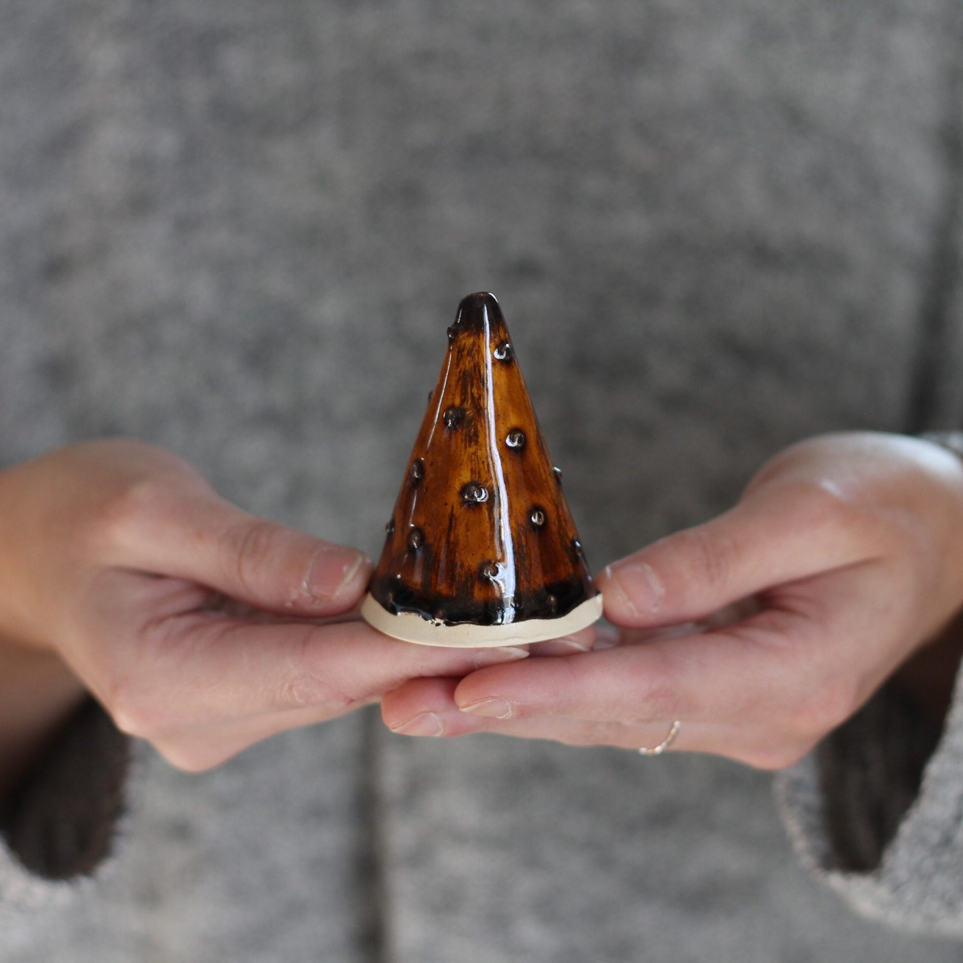 Handmade Tiny Ceramic Trees - Burnt Amber $12 image