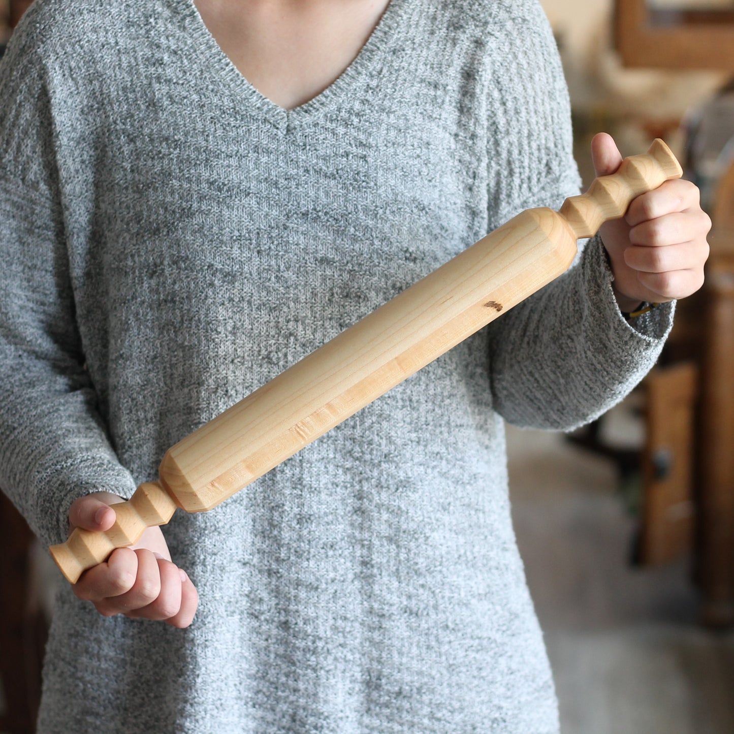 Handmade Solid Wood Rolling Pin | Martha - Maple $60 image