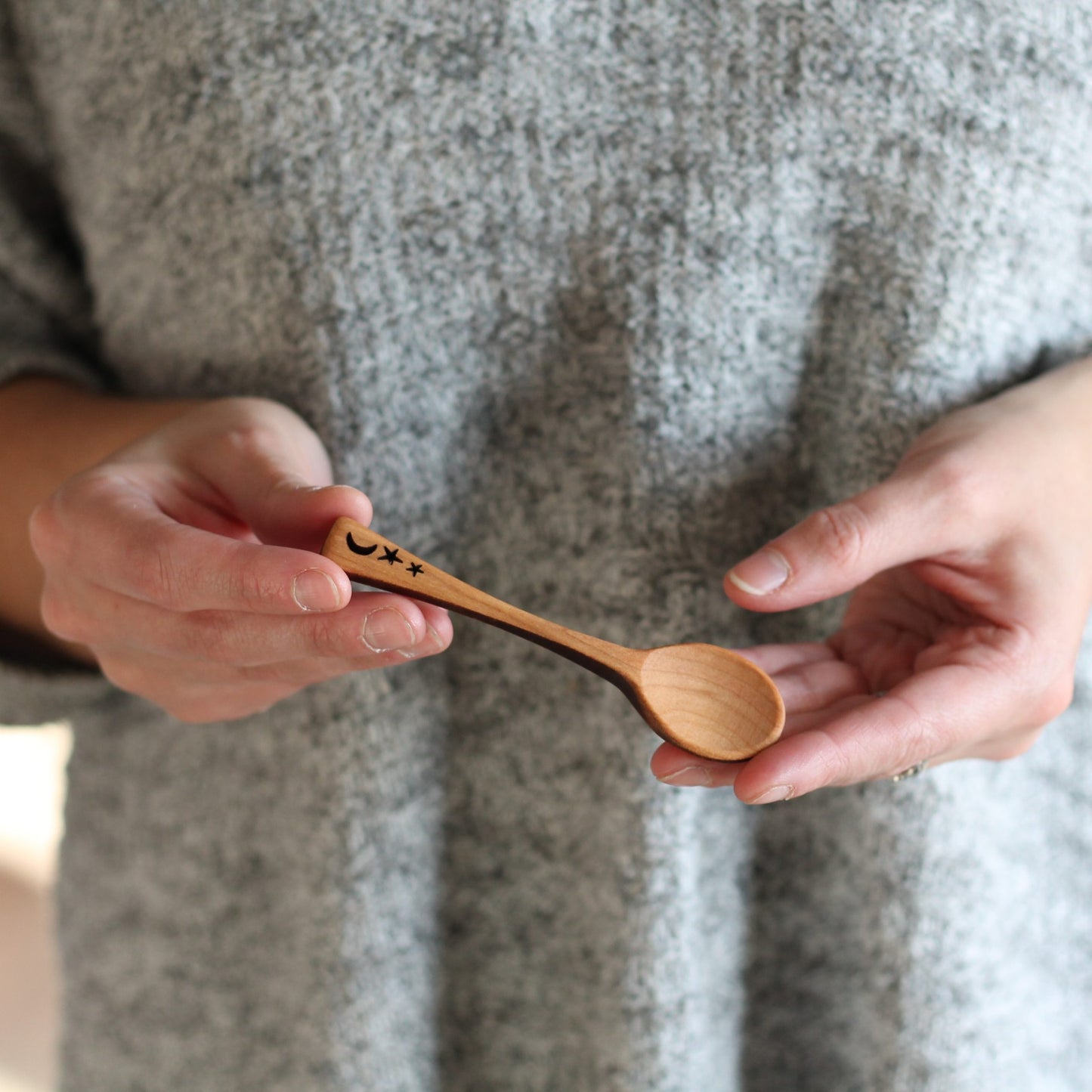 Wooden Mini Spoons | 4 Designs - Moon and Stars $11 image