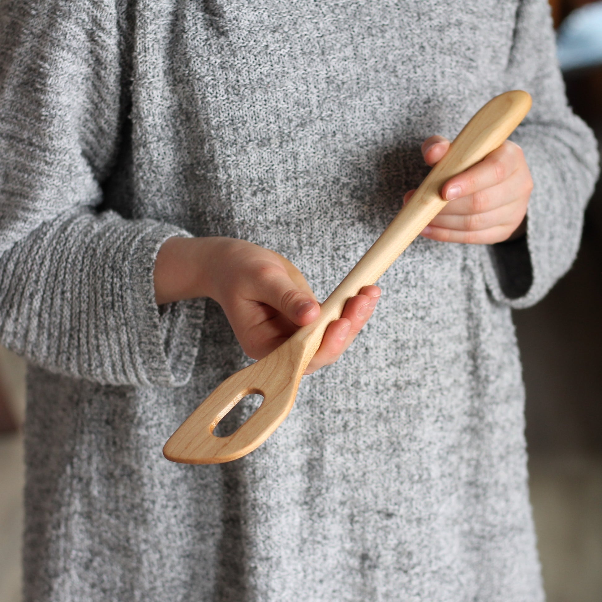 Handmade Wooden Kitchen Utensils | Batter Spatula with Hole image 2