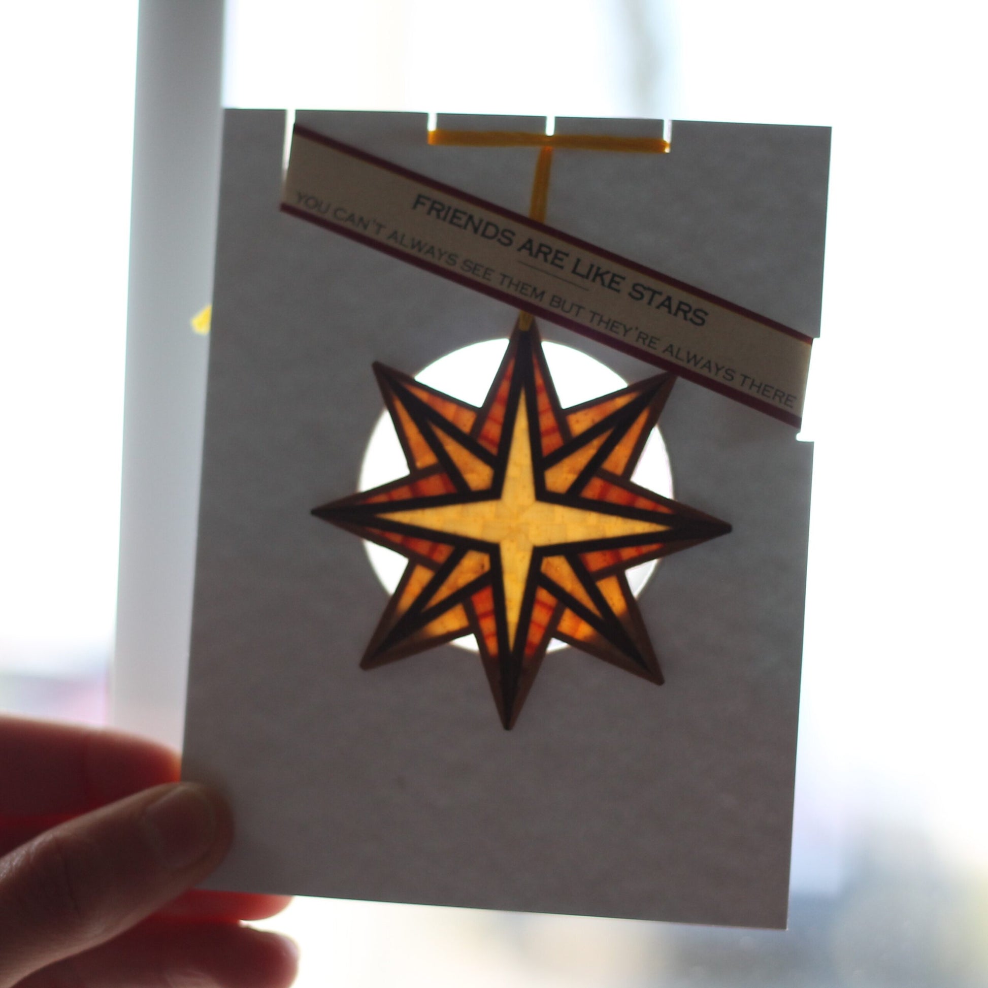Handmade Wooden Christmas Ornaments | Translucent Friendship Stars image 7