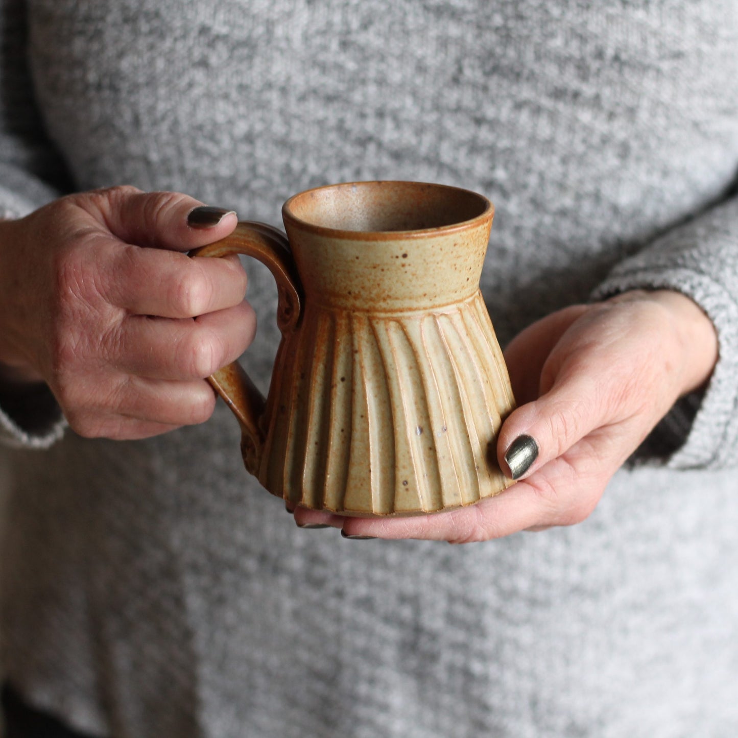 SECONDS SALE | Handmade Pottery | 8oz. Small Mug - Tan image