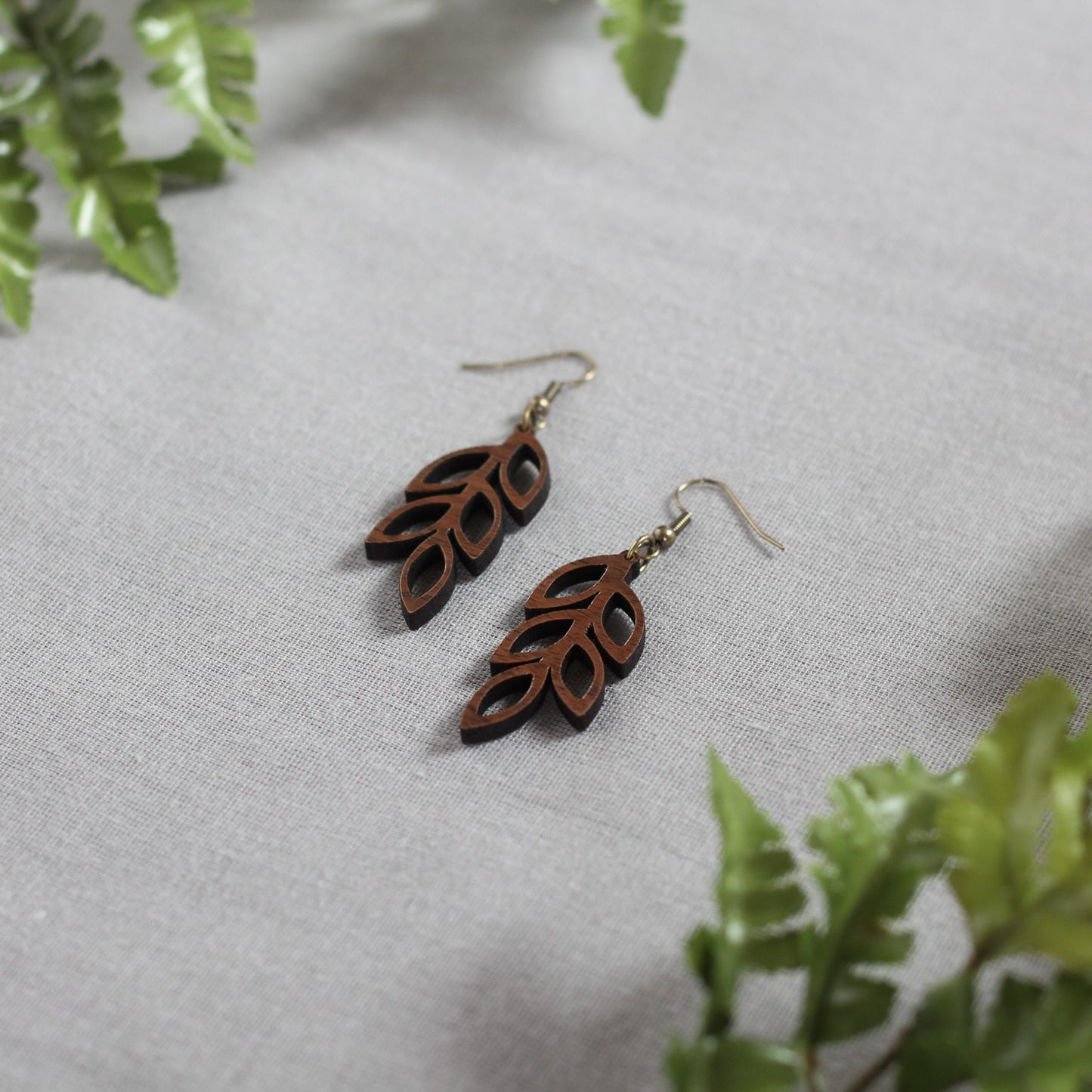 Olive Earrings - Walnut $24 image