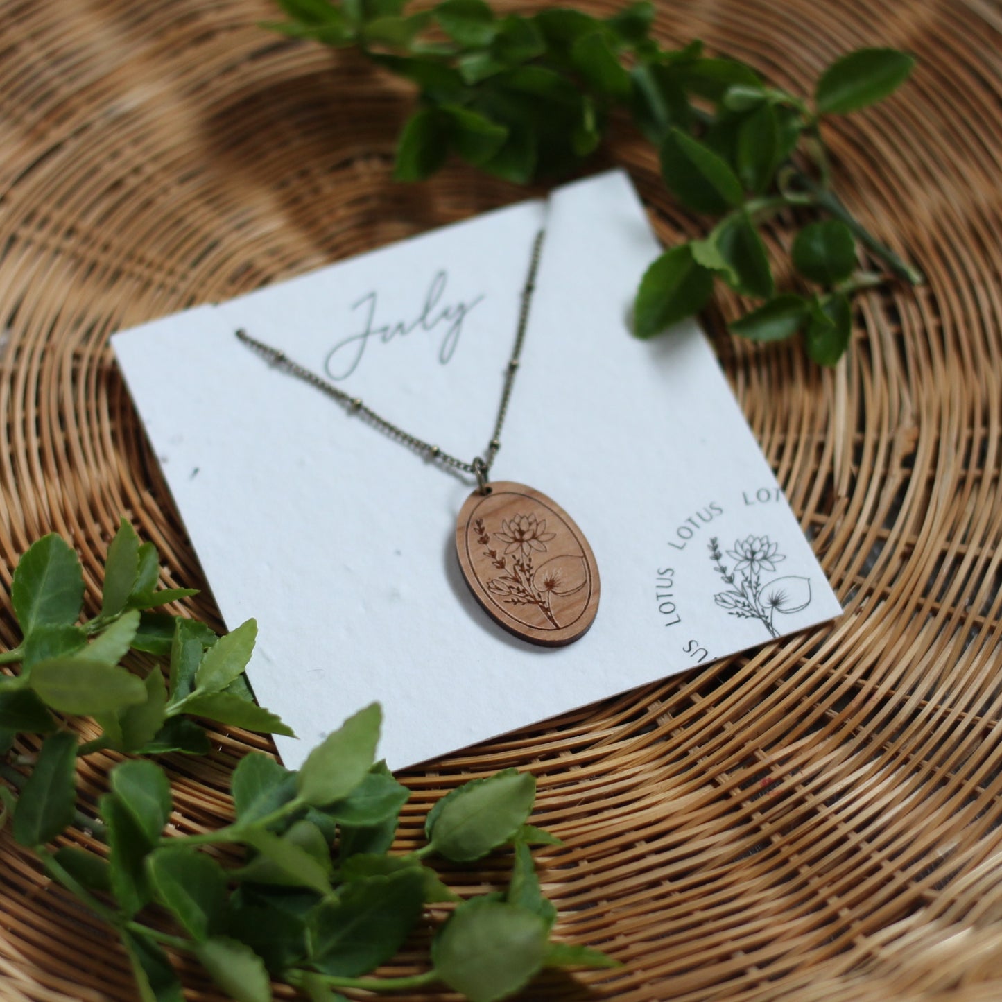 Birth Month Flower Necklace - July image 0