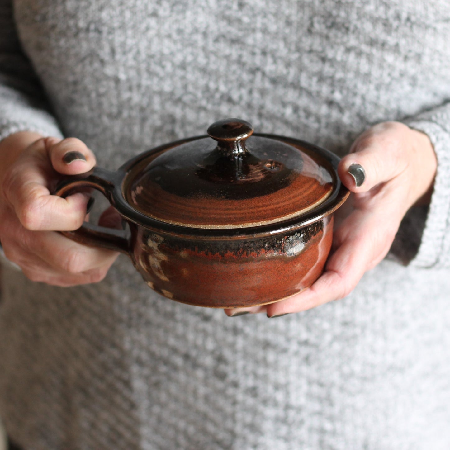 SECONDS SALE | Handmade Pottery | Egg Cooker - Brick image