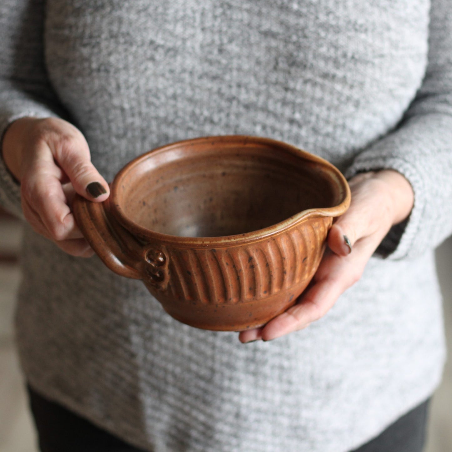 SECONDS SALE | Handmade Pottery | Small Batter Bowl (9 colors) - Tan image