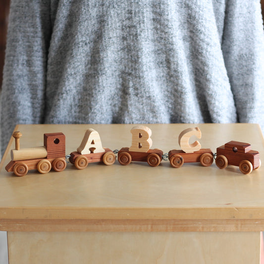 Handmade Wooden Letter Train | Customizable image 0