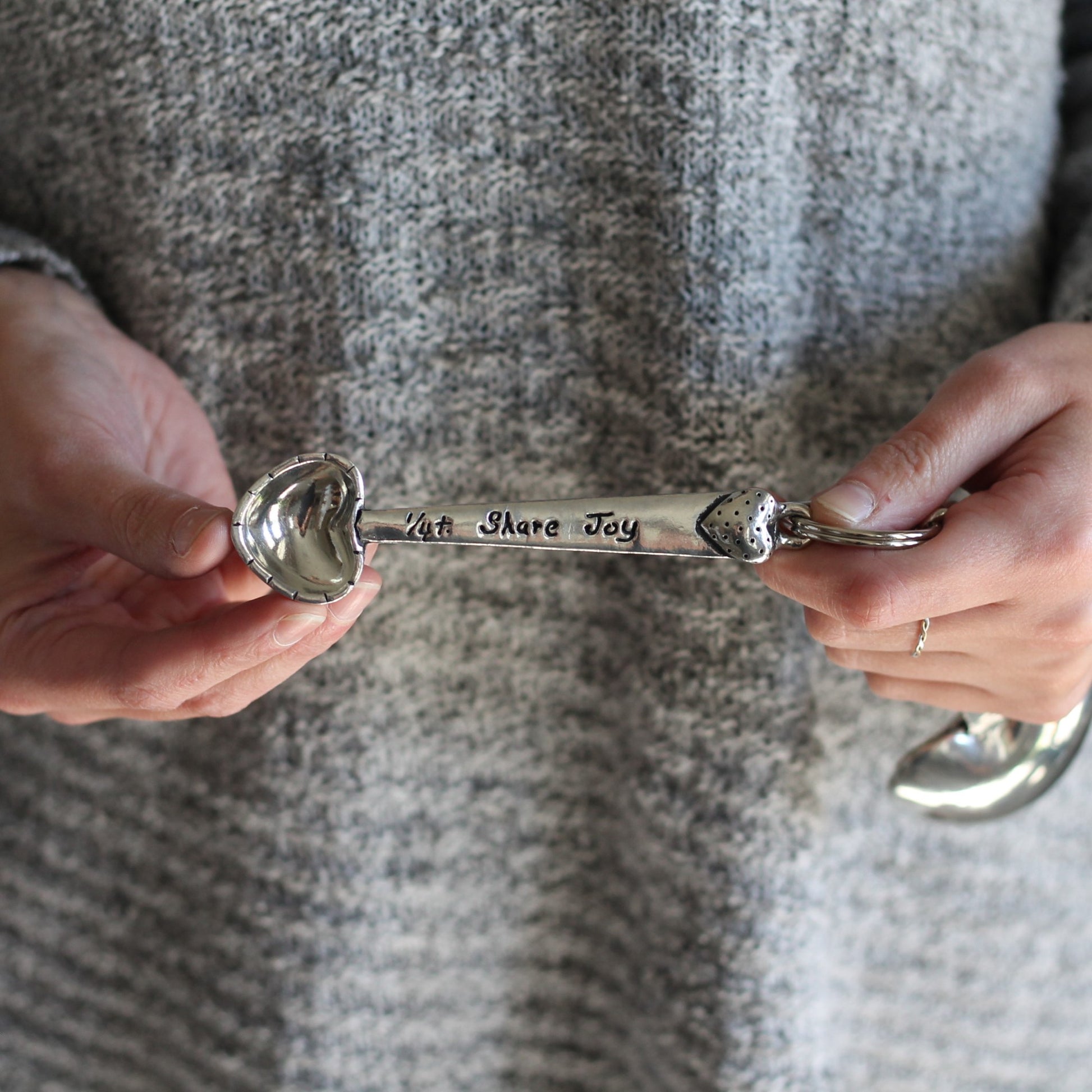 Handmade Pewter Measuring Spoons | Hearts image 4