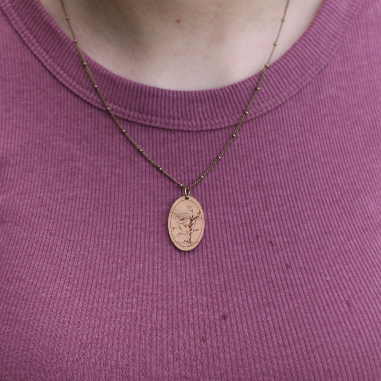 Birth Month Flower Necklace - September image 4