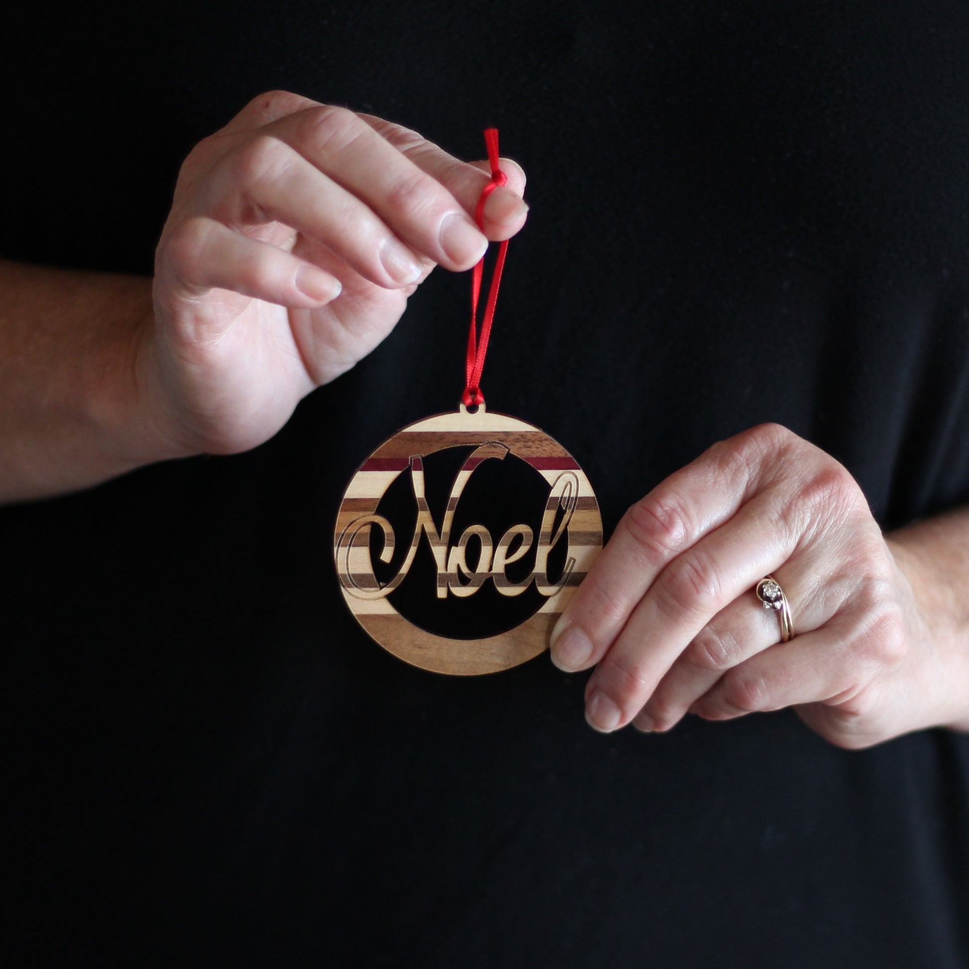 Handmade Wooden Christmas Word Ornaments | Noel, Joy, Hope, Faith, Peace, Love - Noel $12 image