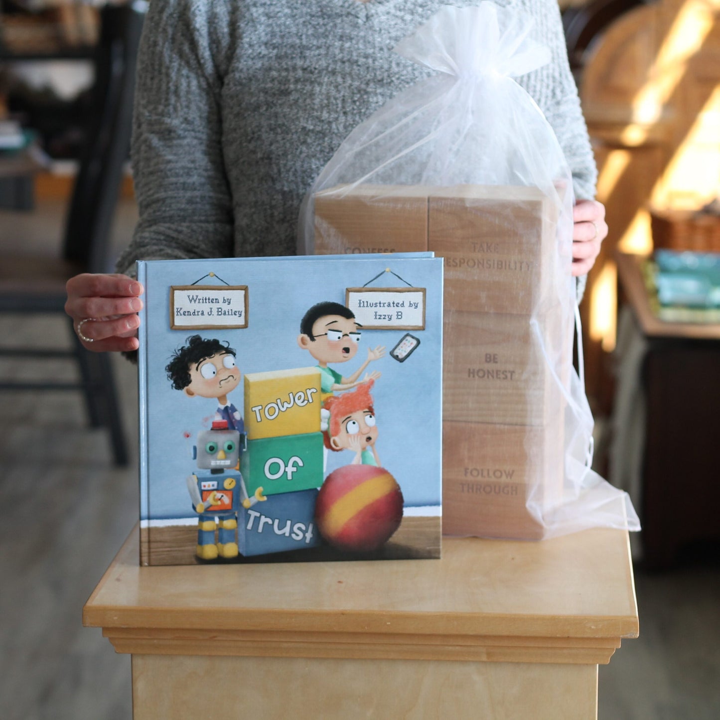 Tower of Trust | Author Kendra J. Bailey | Children's Book + Block Set - Book + LG Block Set $80 image
