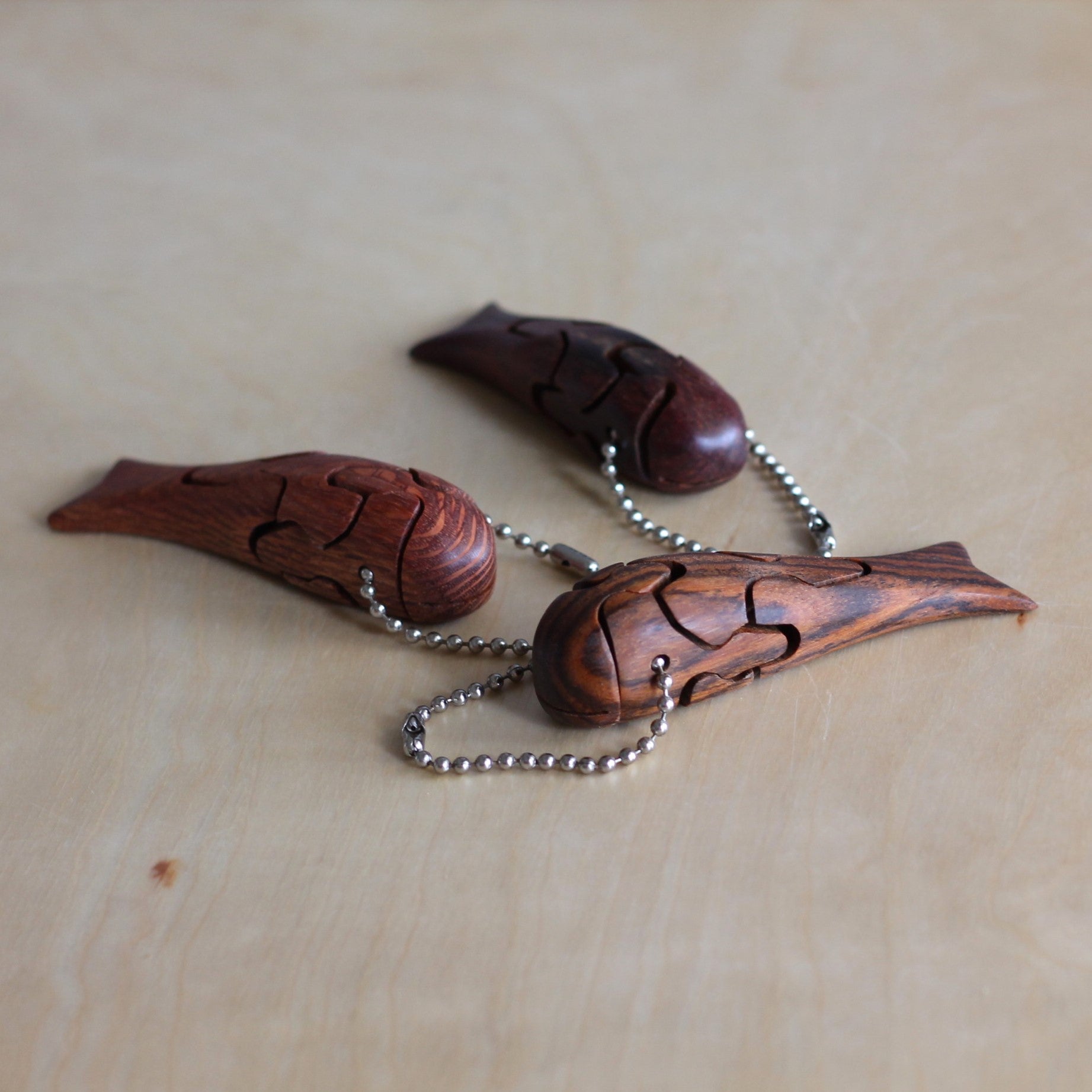 Wooden Whale Puzzle Keychain image 4