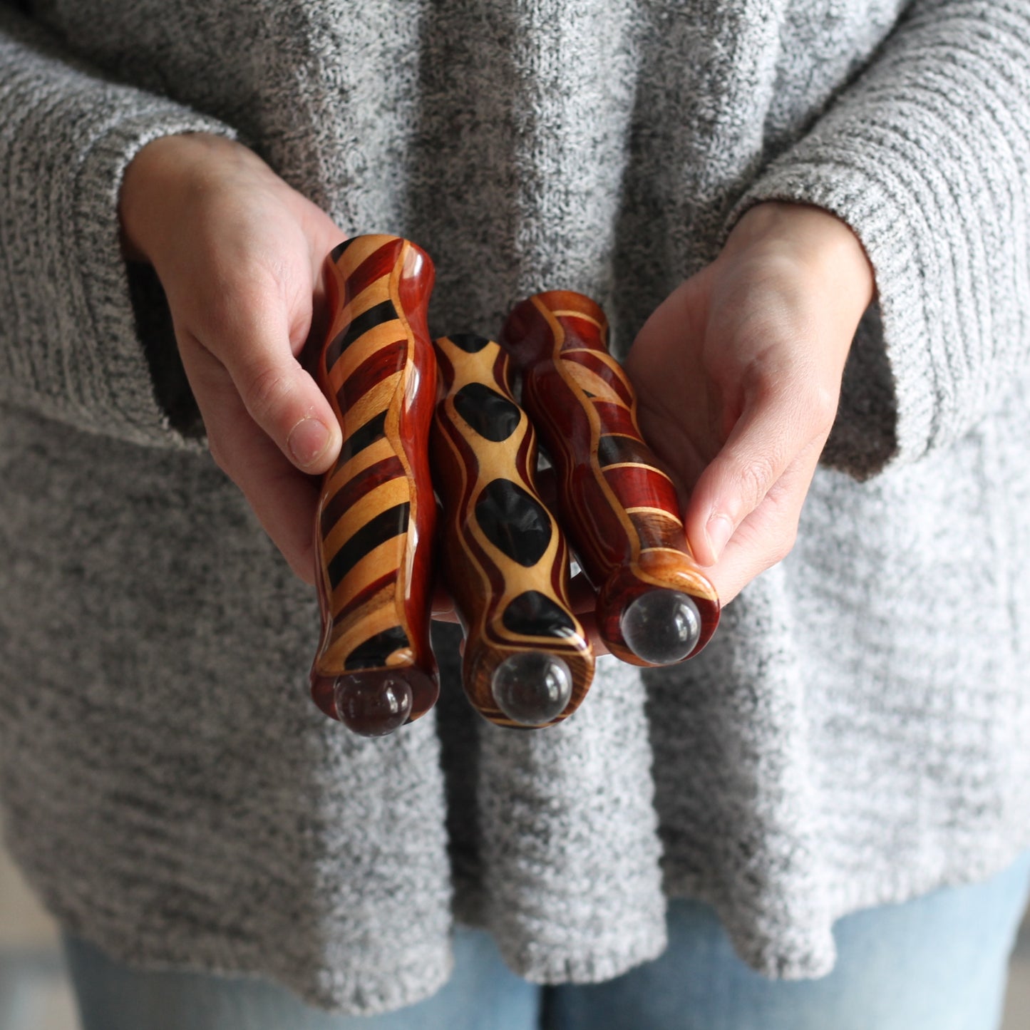 Wooden Inlay Teleidoscopes | 5.5 Inch and 4.5 Inch Collector's Item image 1