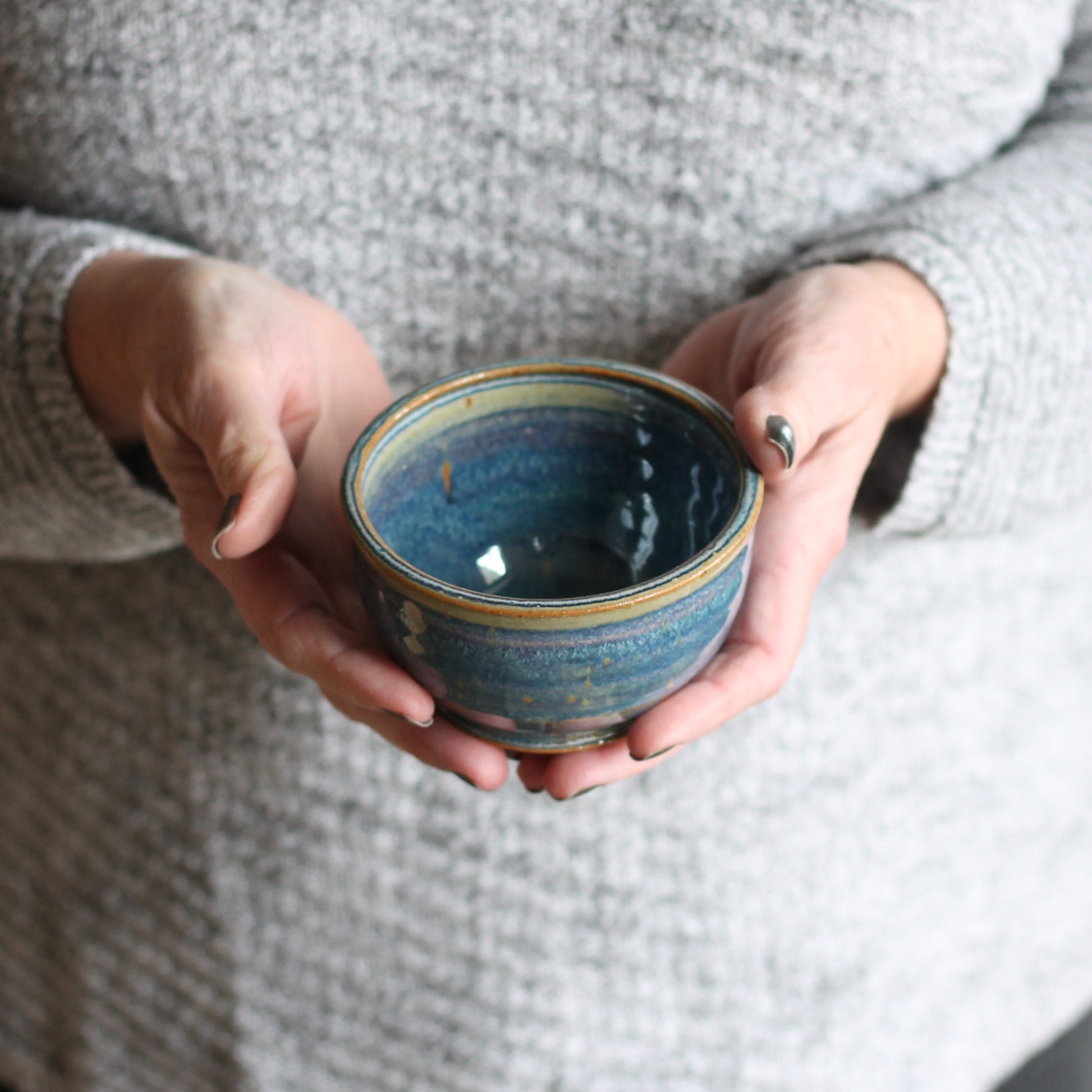 SECONDS SALE | Handmade Pottery | Condiment Dish - Blue image