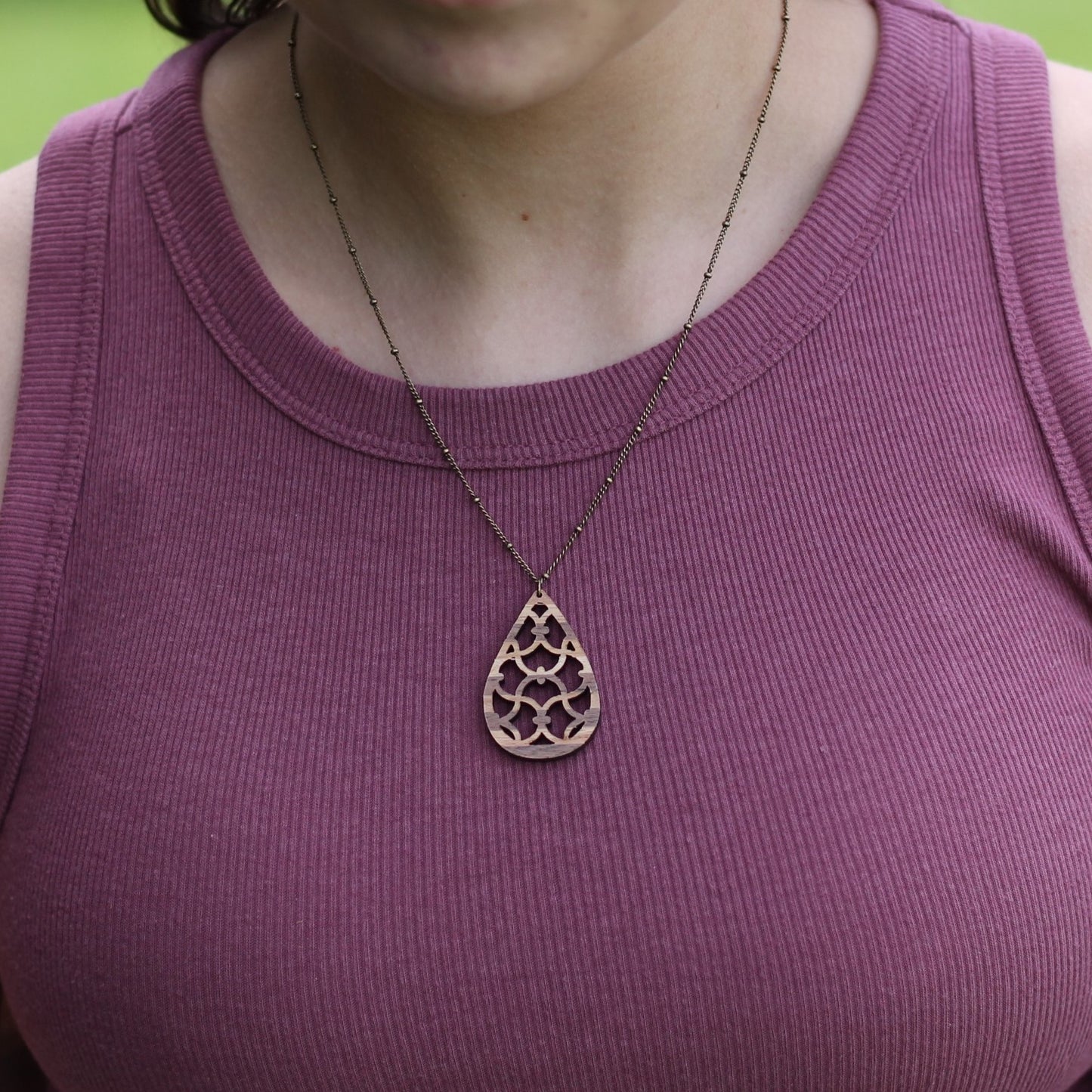 Handmade Wooden Jewelry | Fern Necklace image 8