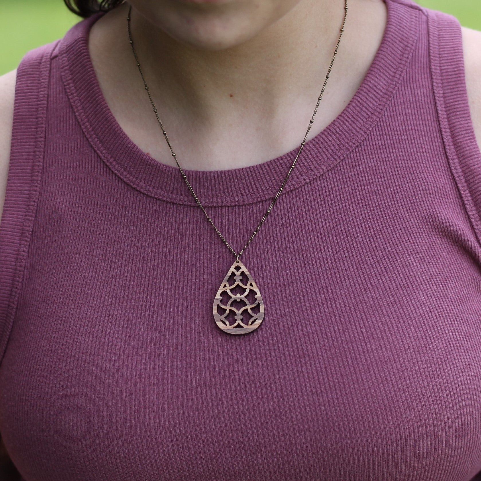 Handmade Wooden Jewelry | Fern Necklace image 8