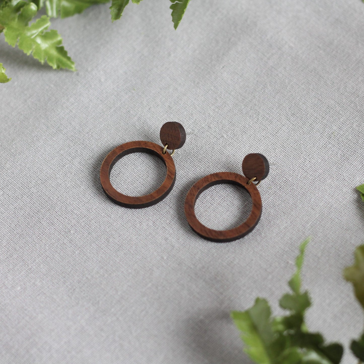 Jennifer Earrings - Walnut $20 image