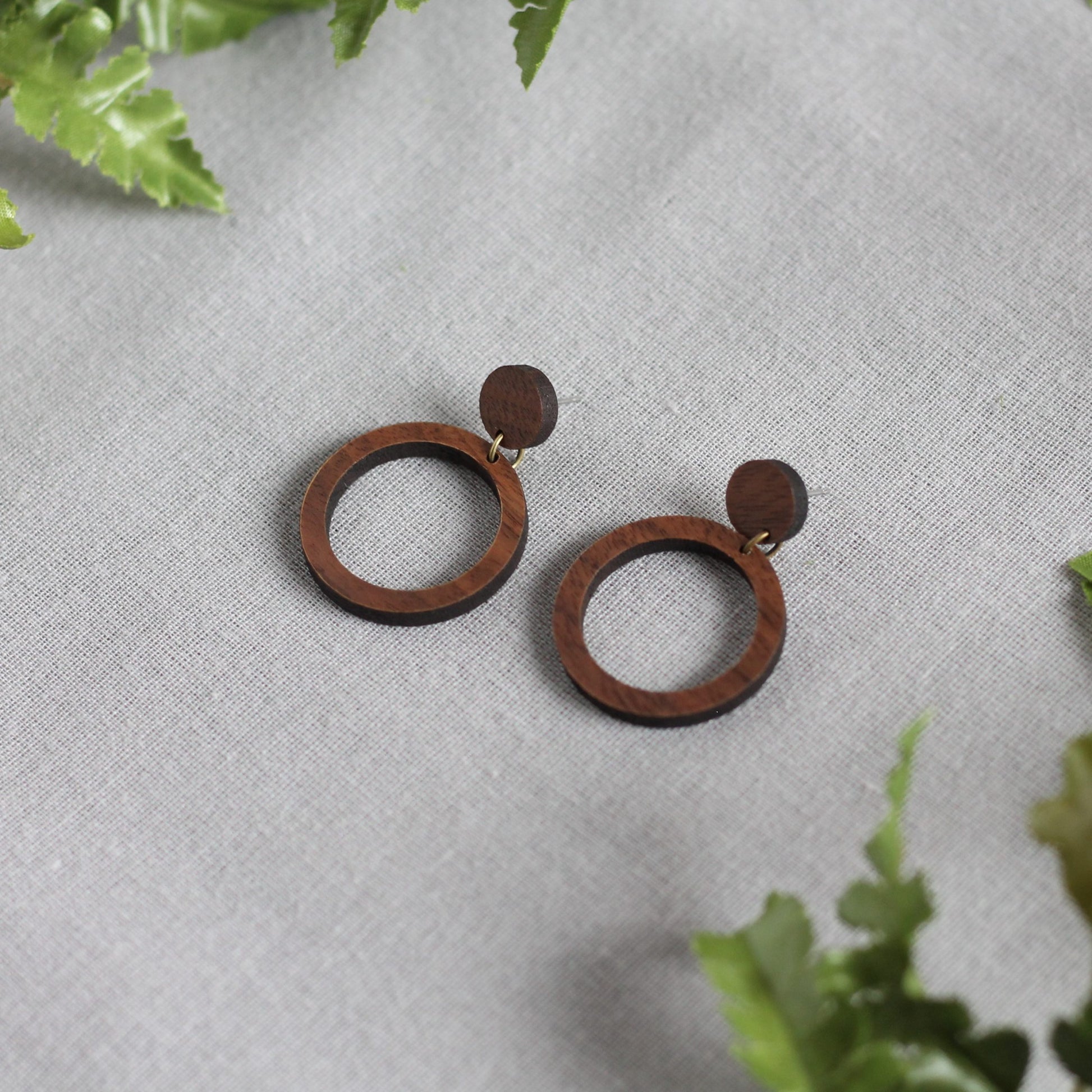 Jennifer Earrings - Walnut $20 image