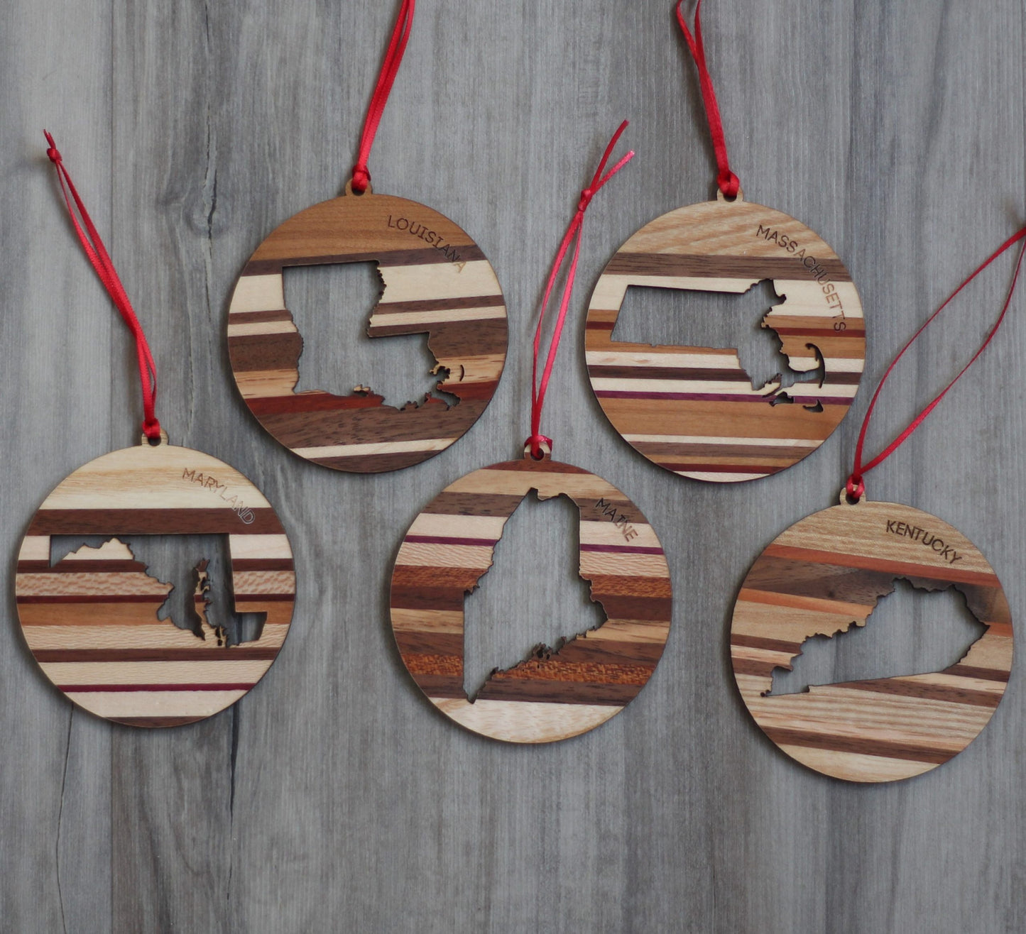 Handmade Wooden State Outline Ornaments | All 50 States image 20