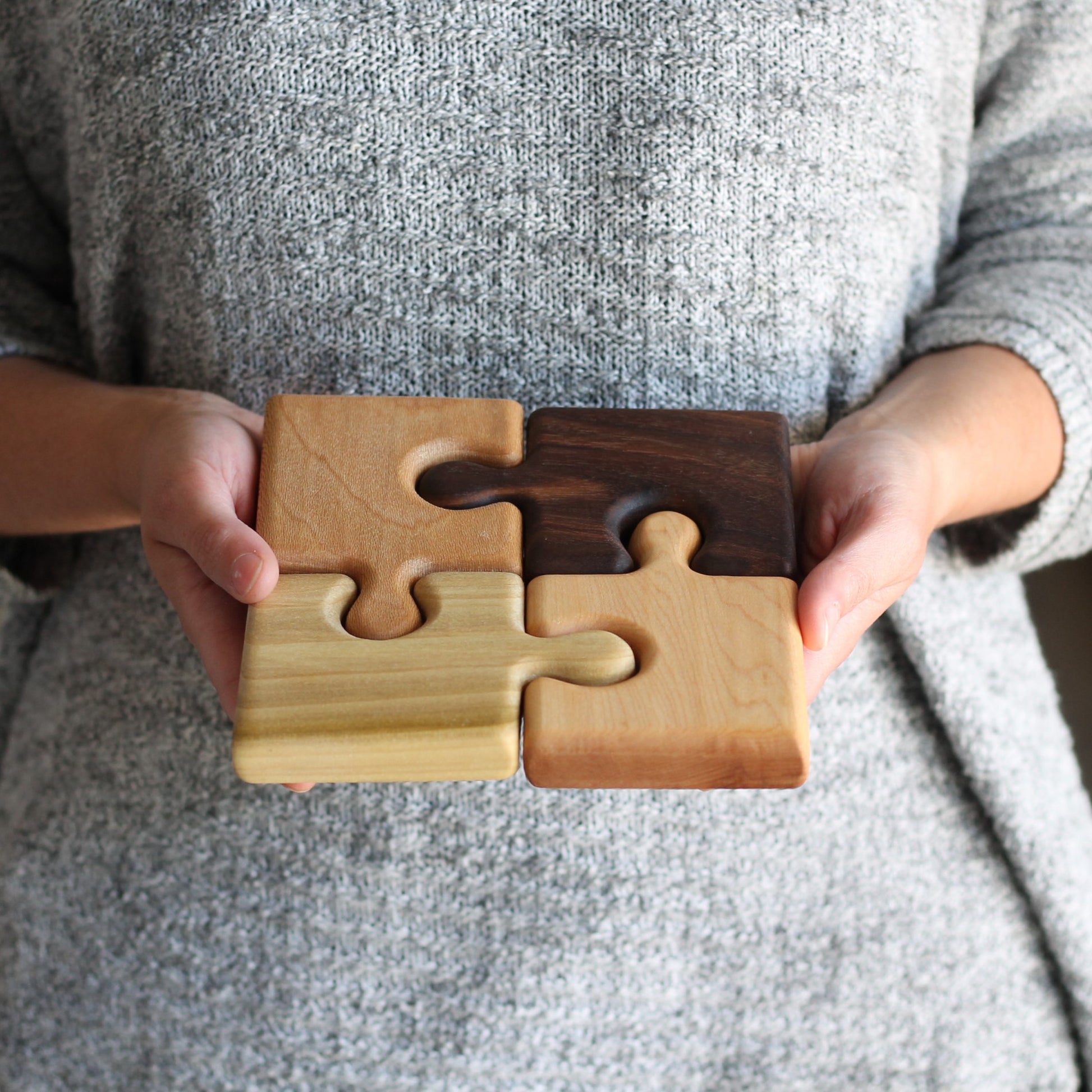 Handmade Wooden Puzzle Trivet image 1