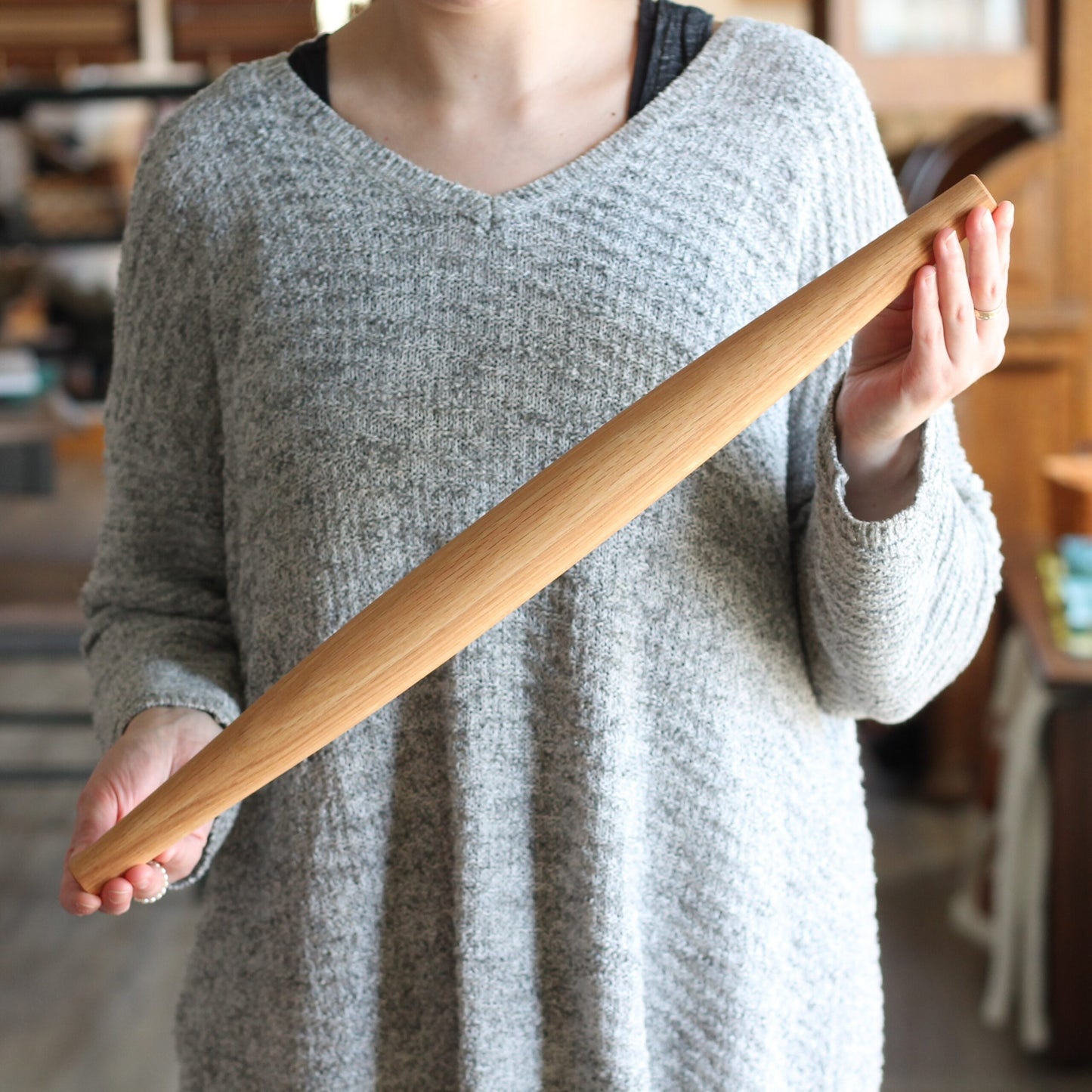 Handmade Solid Wood French Rolling Pin | 4 Wood Types - Oak $60 image