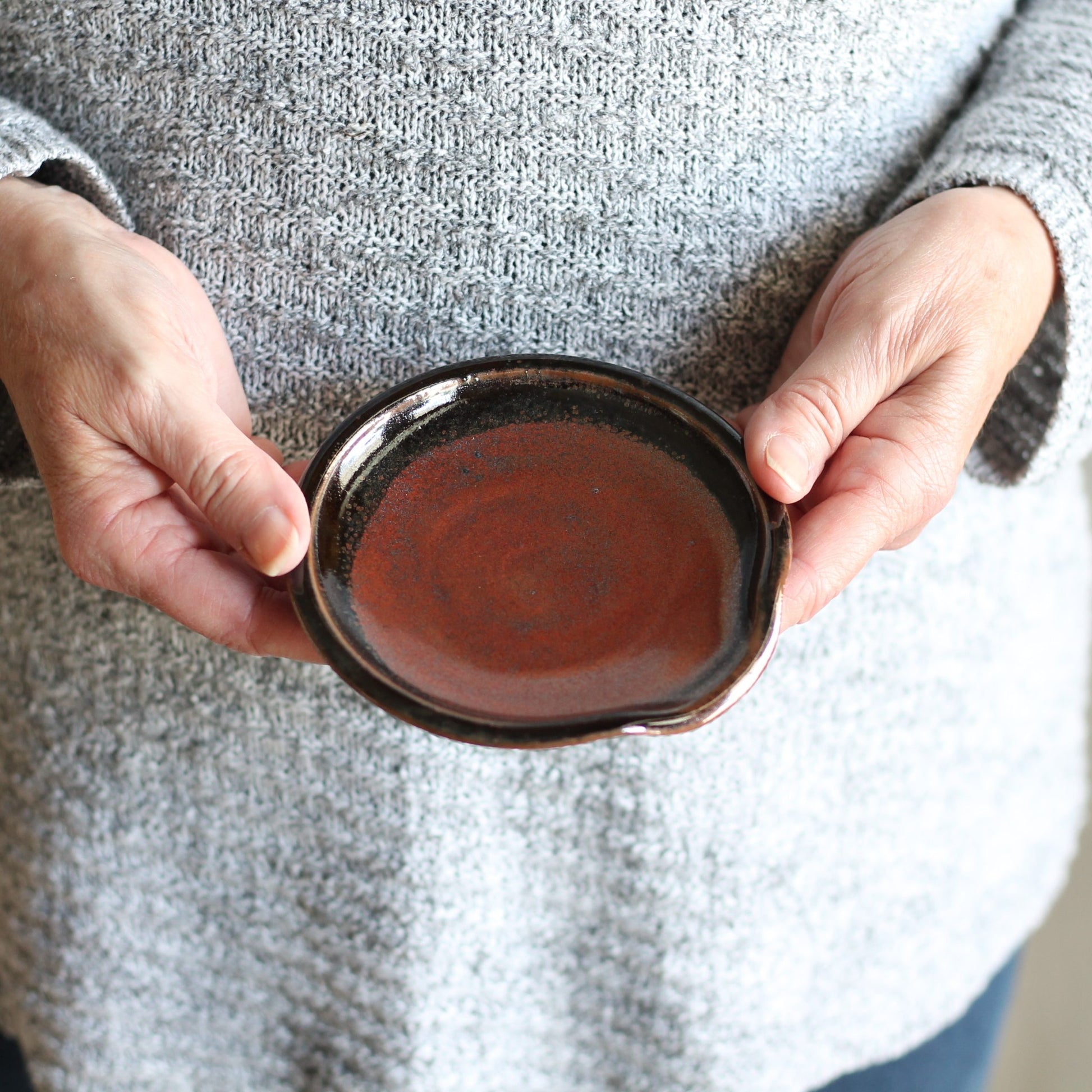 SECONDS SALE | Handmade Pottery | Spoon Rest - Brick image