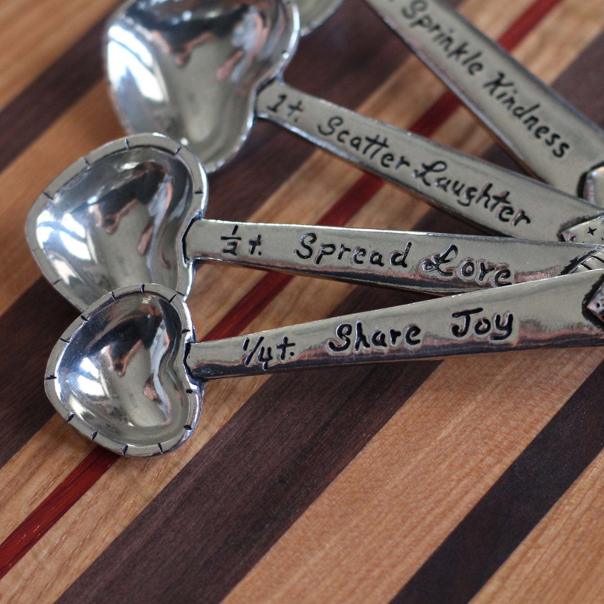 Handmade Pewter Measuring Spoons | Hearts image 9