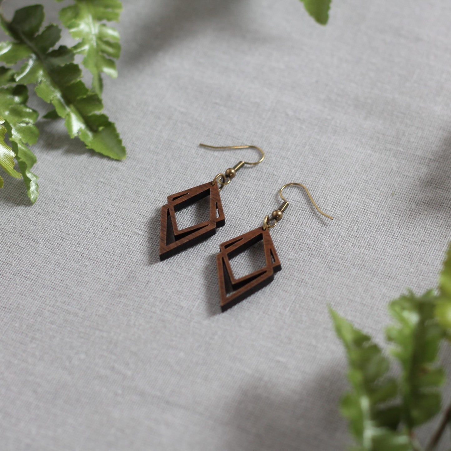 Flossie Earrings - Walnut $16 image