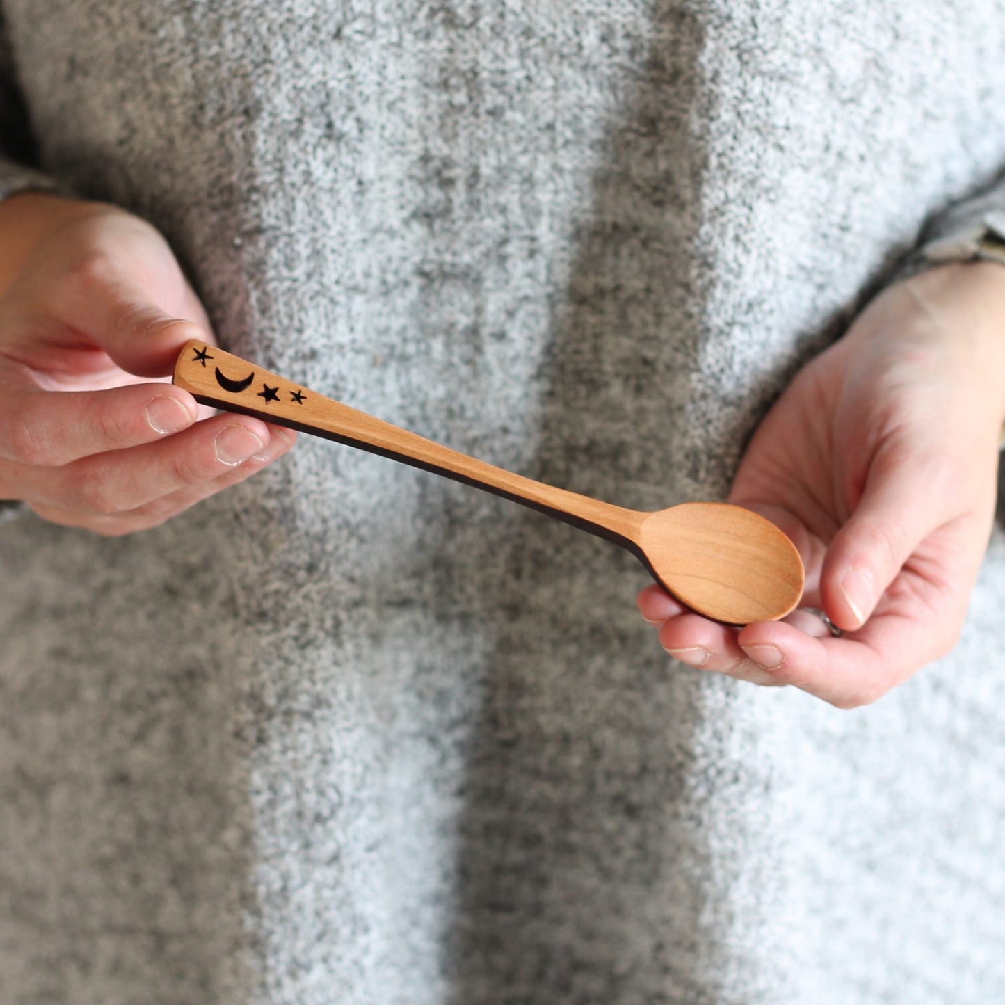 Wooden Spoons | 4 Designs - Moon and Stars $13 image