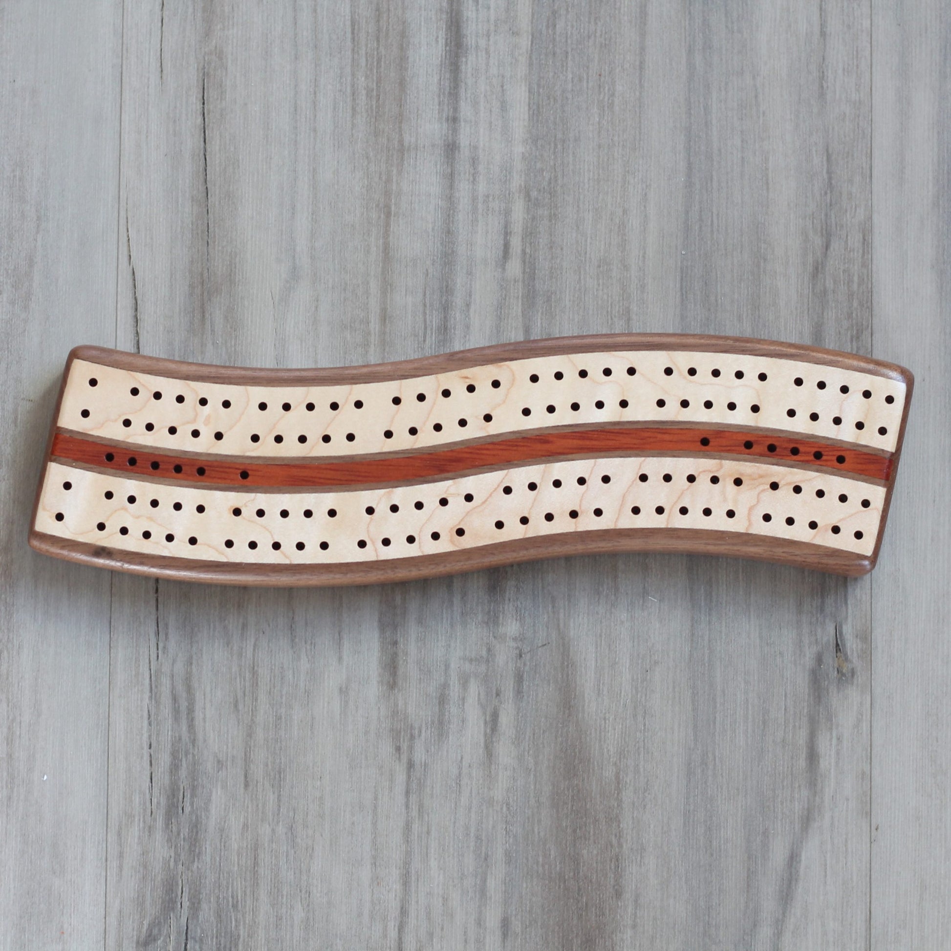 Wavy Cribbage Board | Walnut image 1