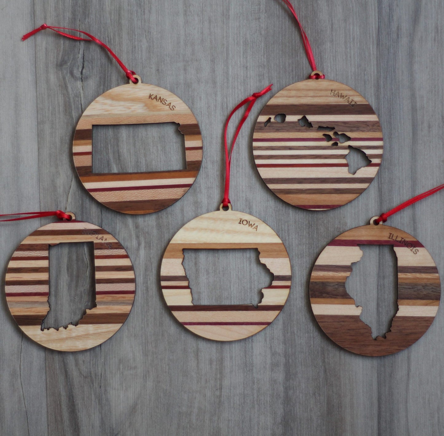 Handmade Wooden State Outline Ornaments | All 50 States image 21