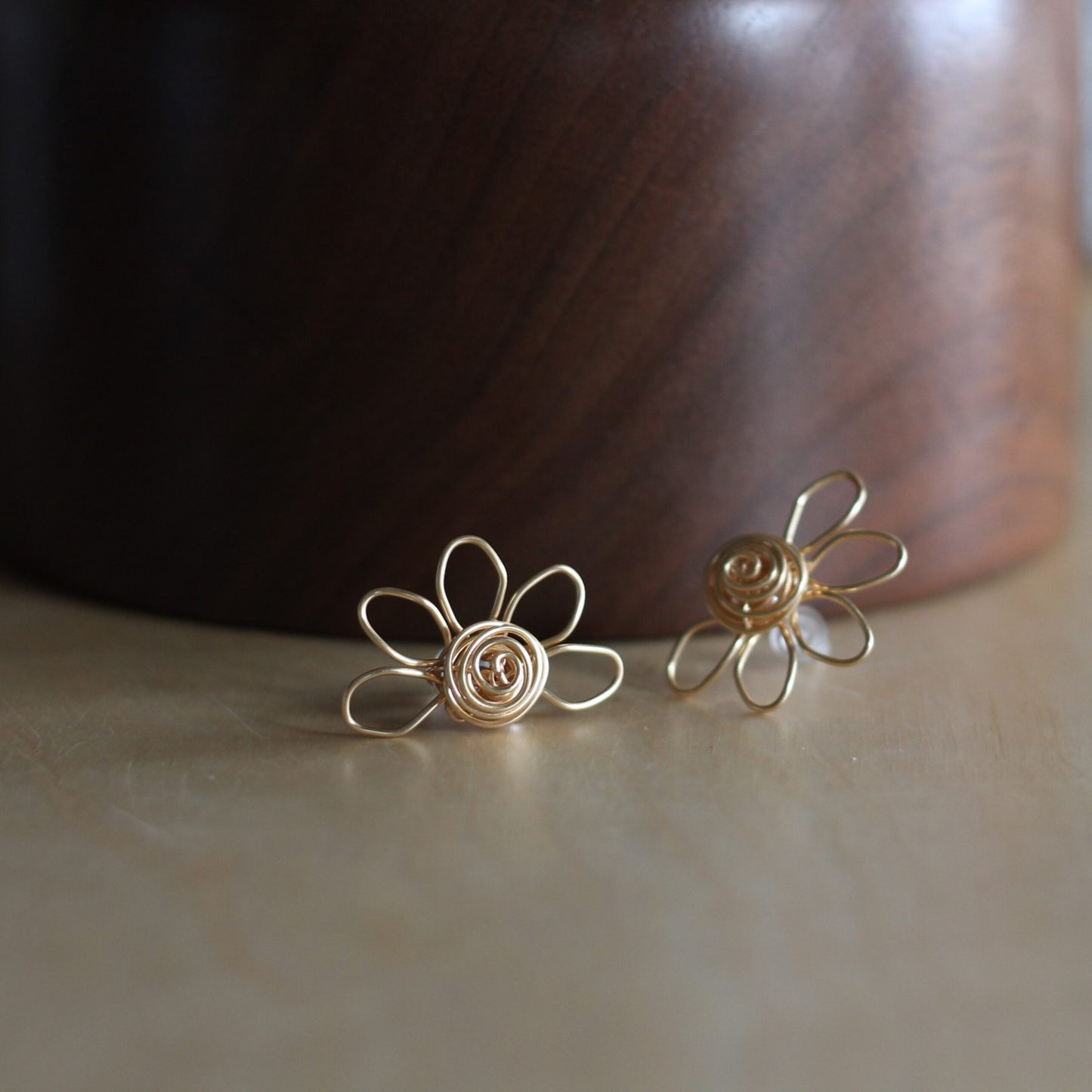 Handmade Wire Earrings | Posy Studs image 1