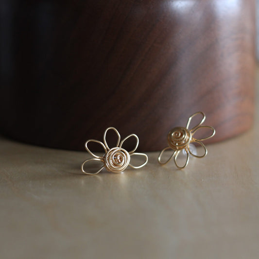 Handmade Wire Earrings | Posy Studs image 1