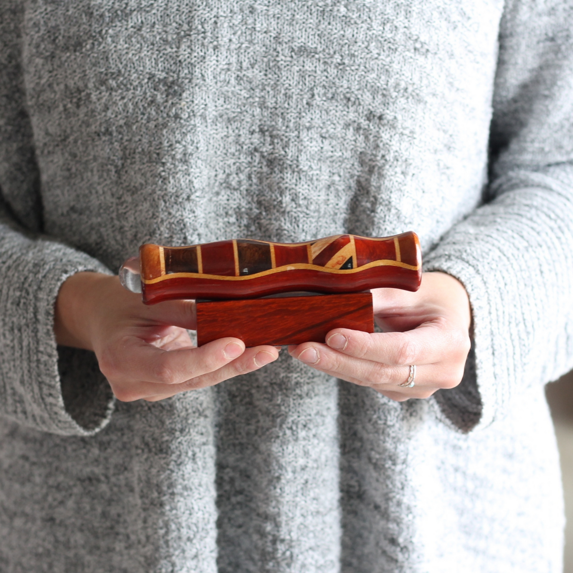 Wooden Inlay Teleidoscopes | 5.5 Inch and 4.5 Inch Collector's Item - Large Marquetry $70 image