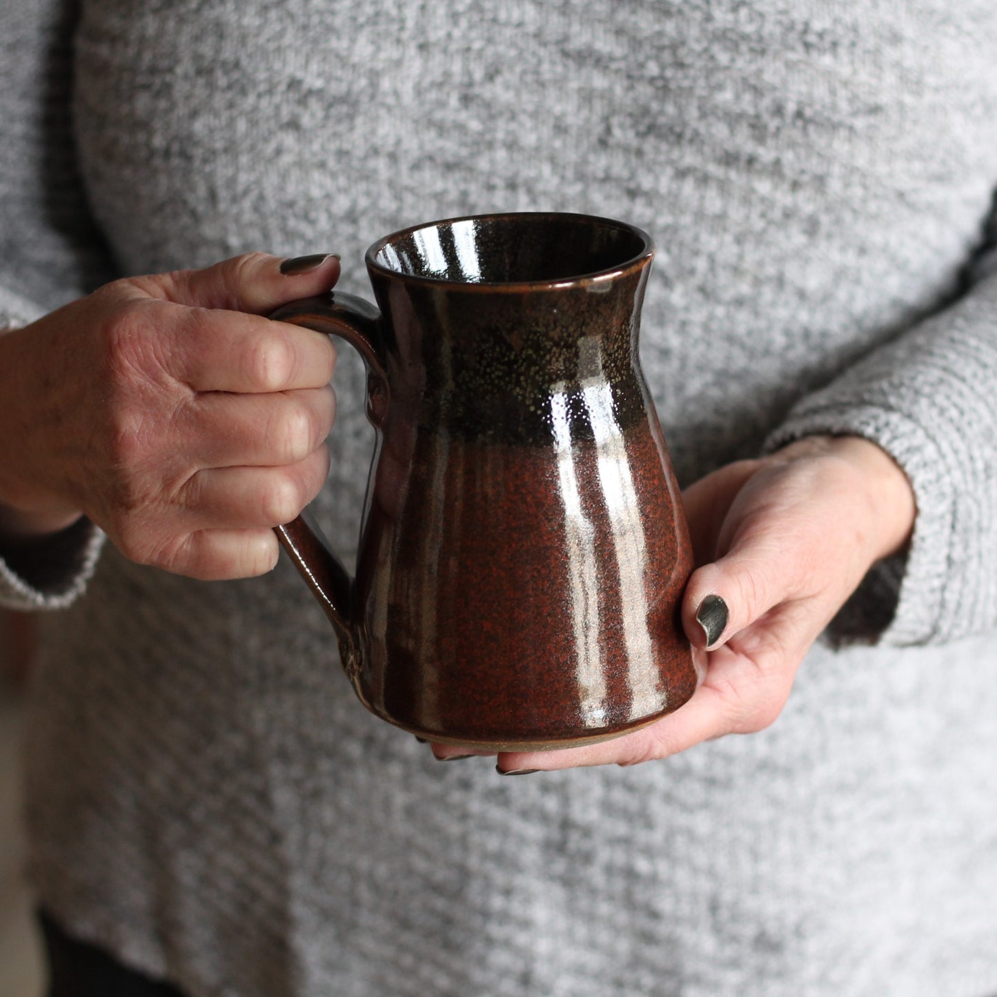 Handmade Pottery | 12-14 oz. Large Mug - Brick image