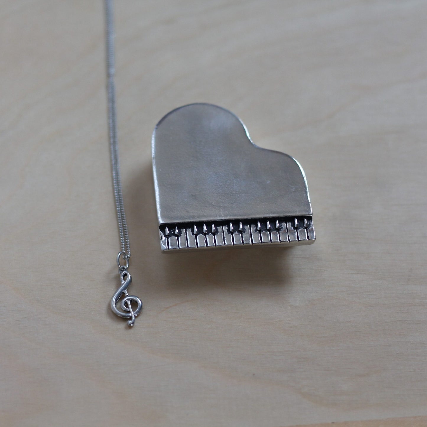 Handmade Pewter Boxed Necklace Set - Piano $30 image