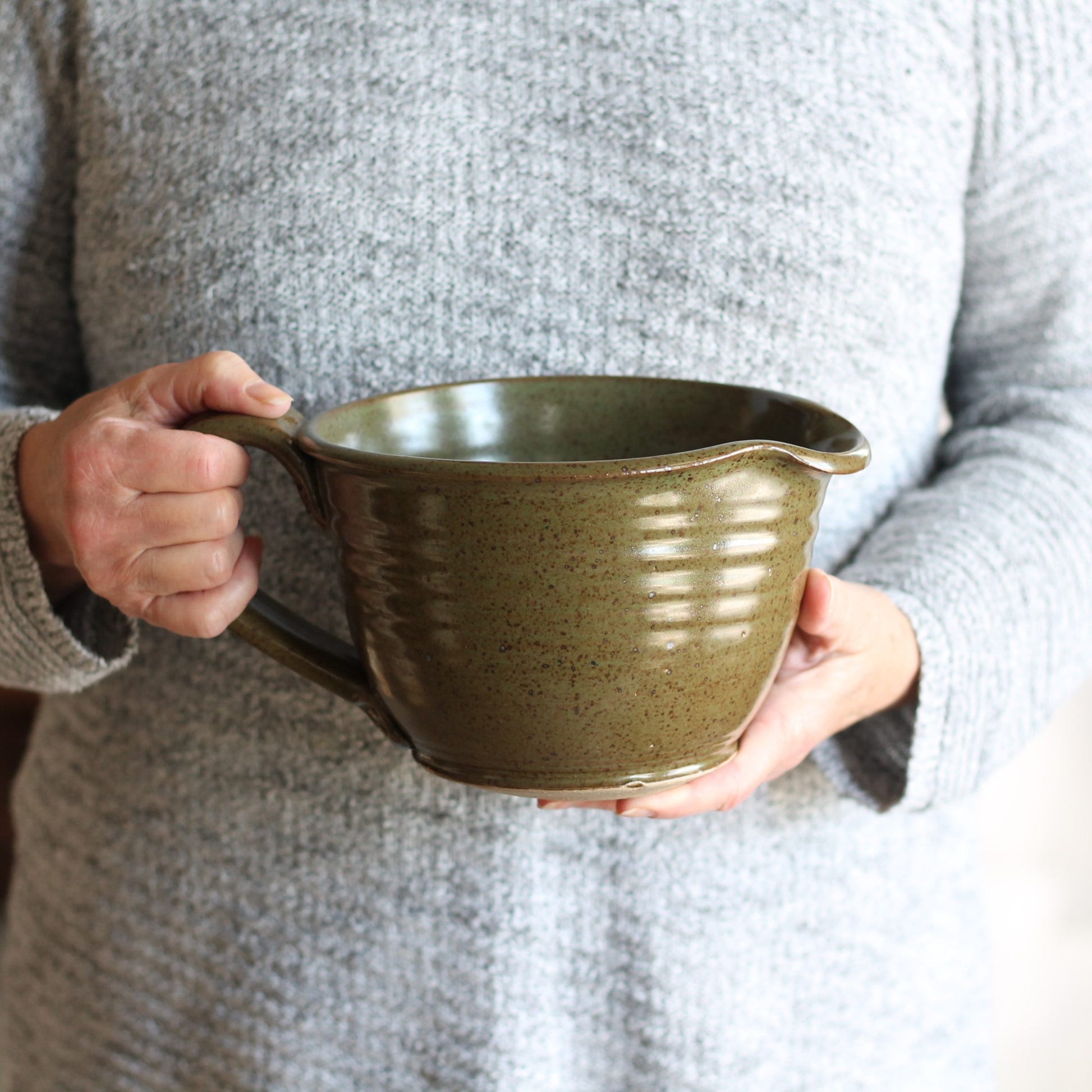 SECONDS SALE | Handmade Pottery | Large Batter Bowl image 7