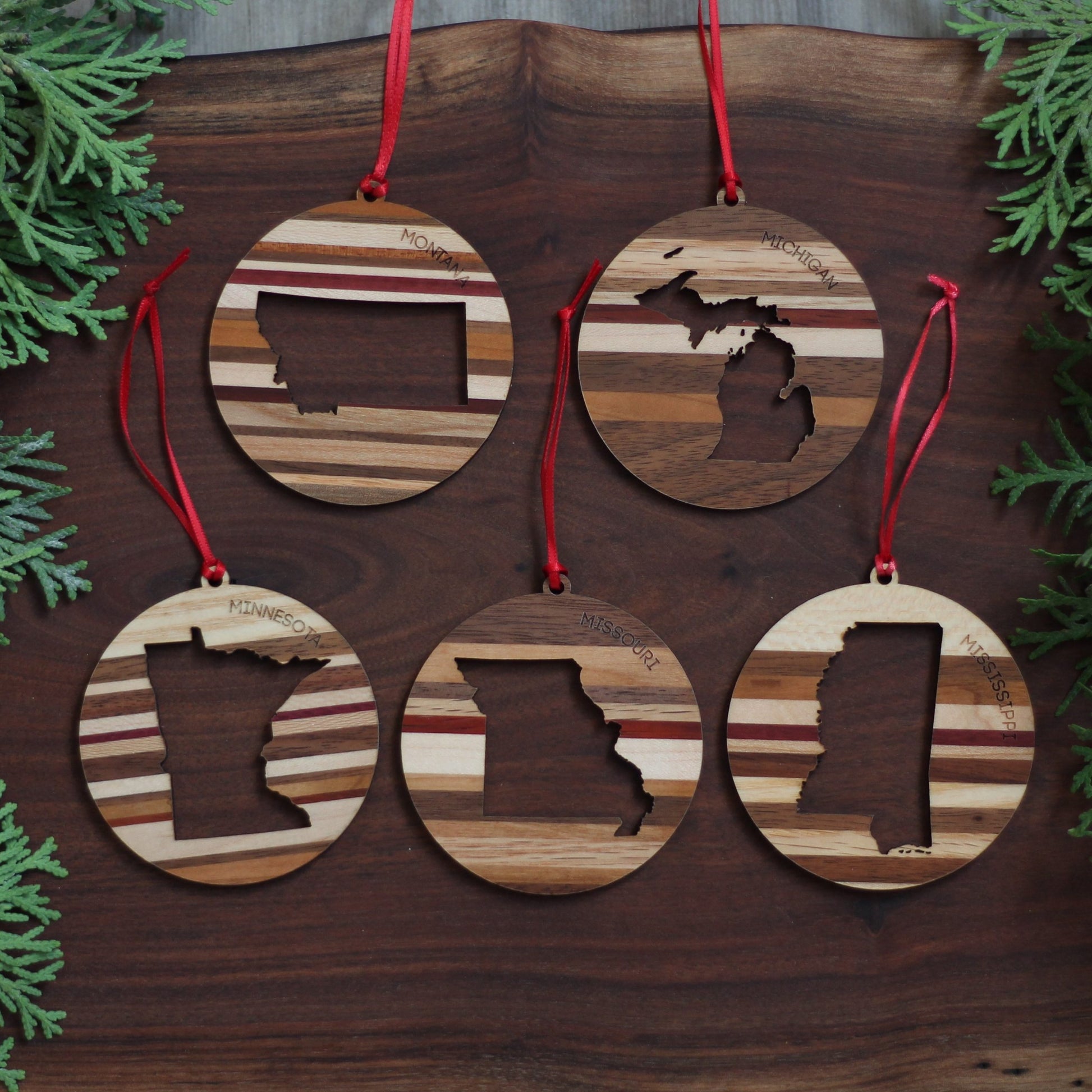 Handmade Wooden State Outline Ornaments | All 50 States image 9