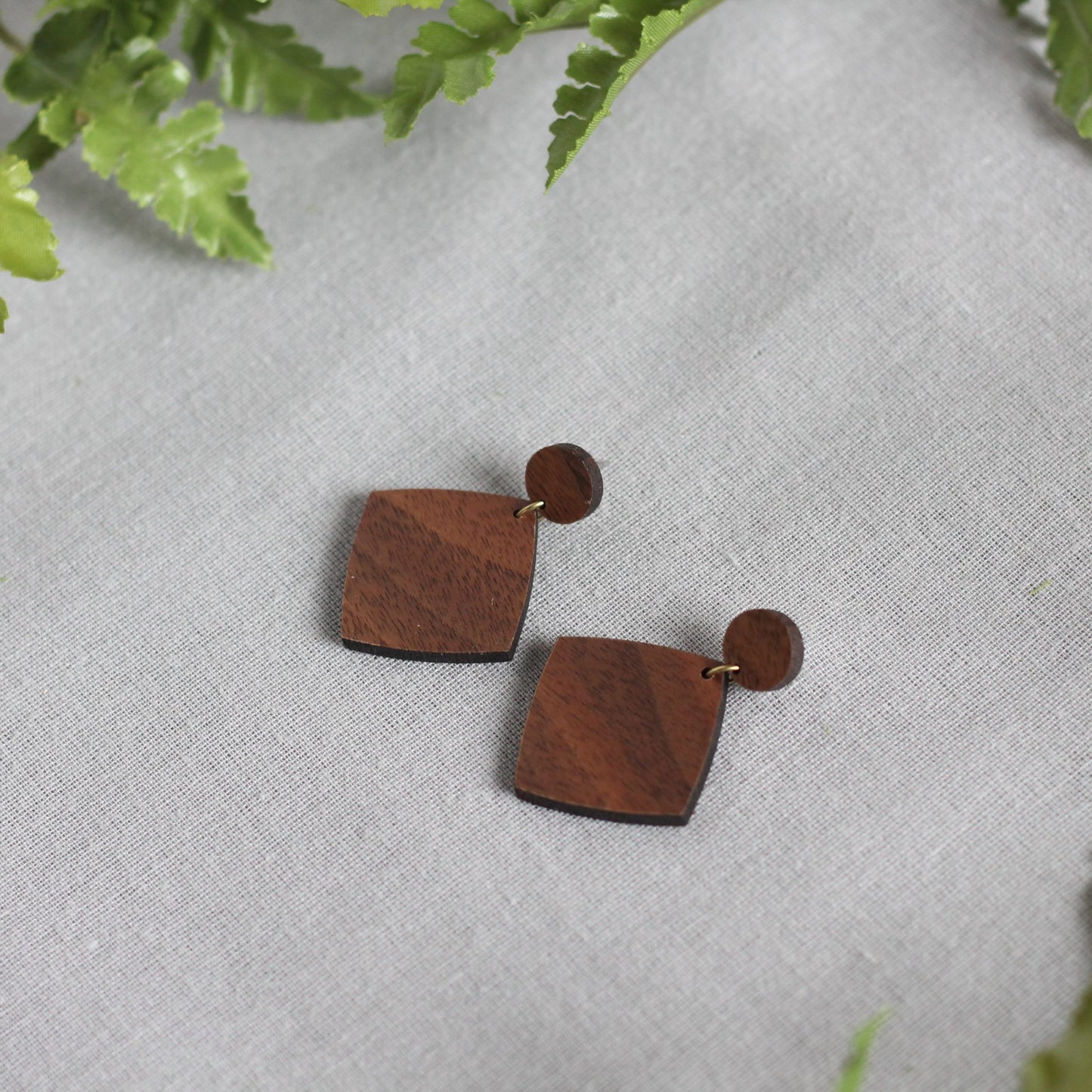 Michele Earrings - Walnut $20 image
