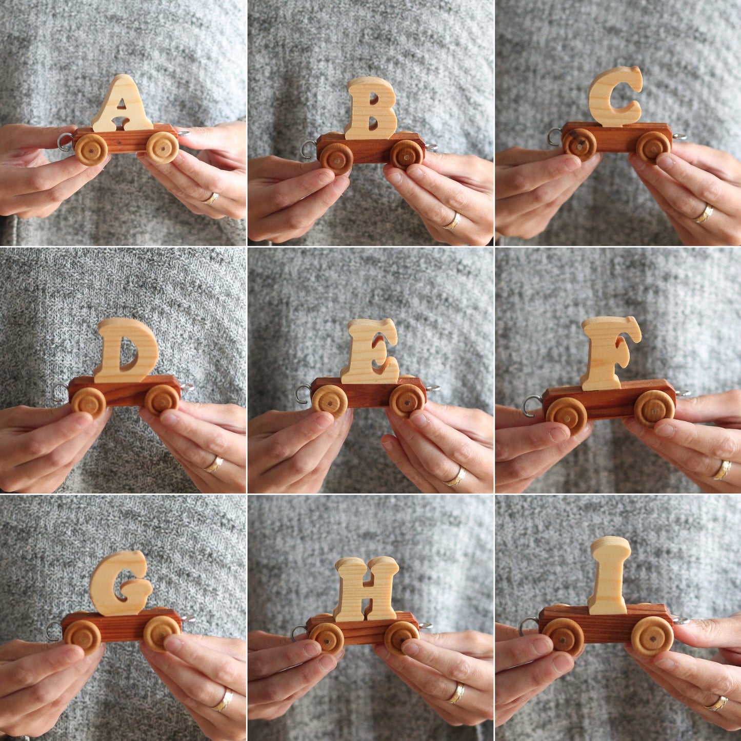 Handmade Wooden Letter Train | Customizable image 1