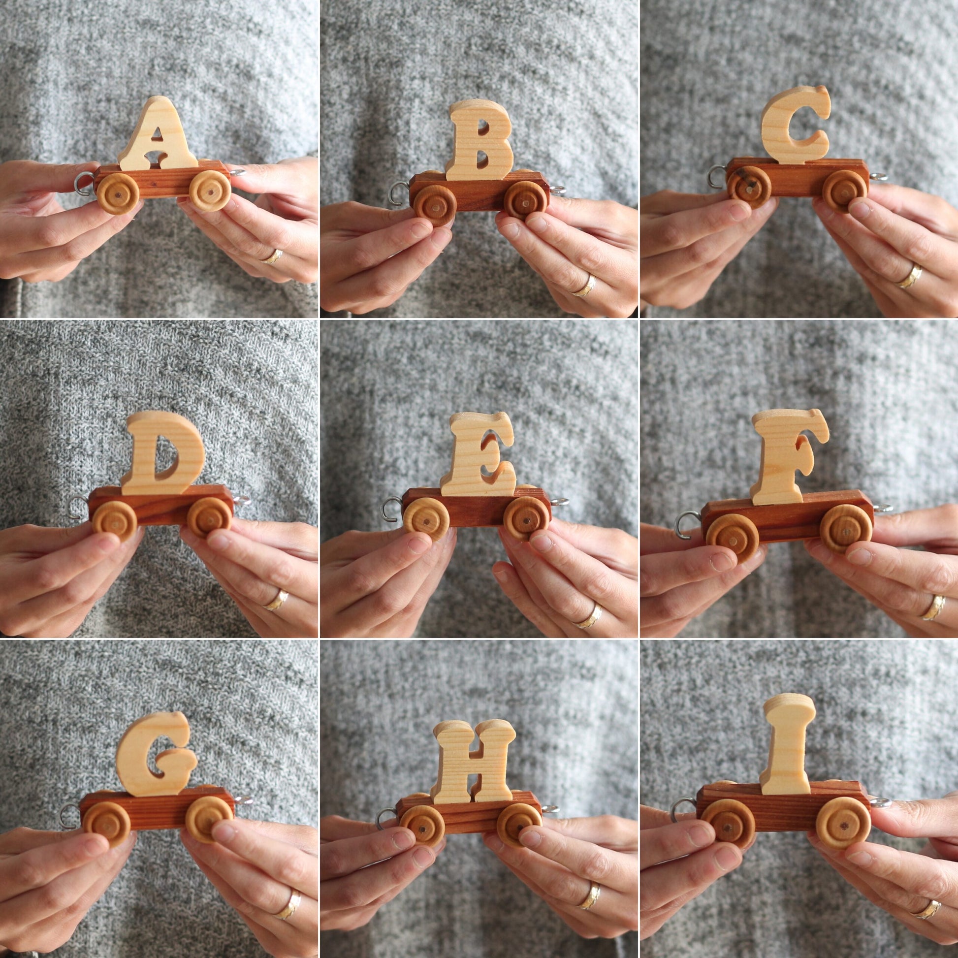 Handmade Wooden Letter Train | Customizable image 1