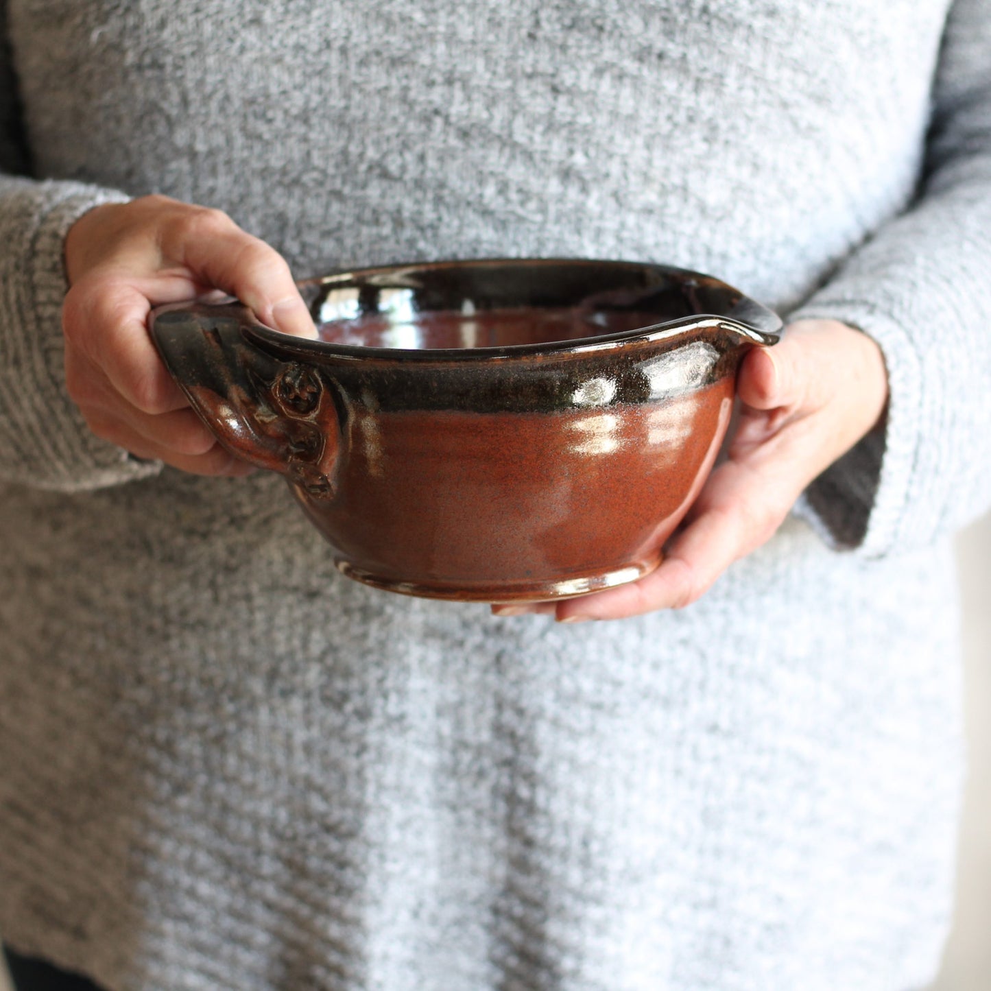 SECONDS SALE | Handmade Pottery | Small Batter Bowl (9 colors) - Brick image